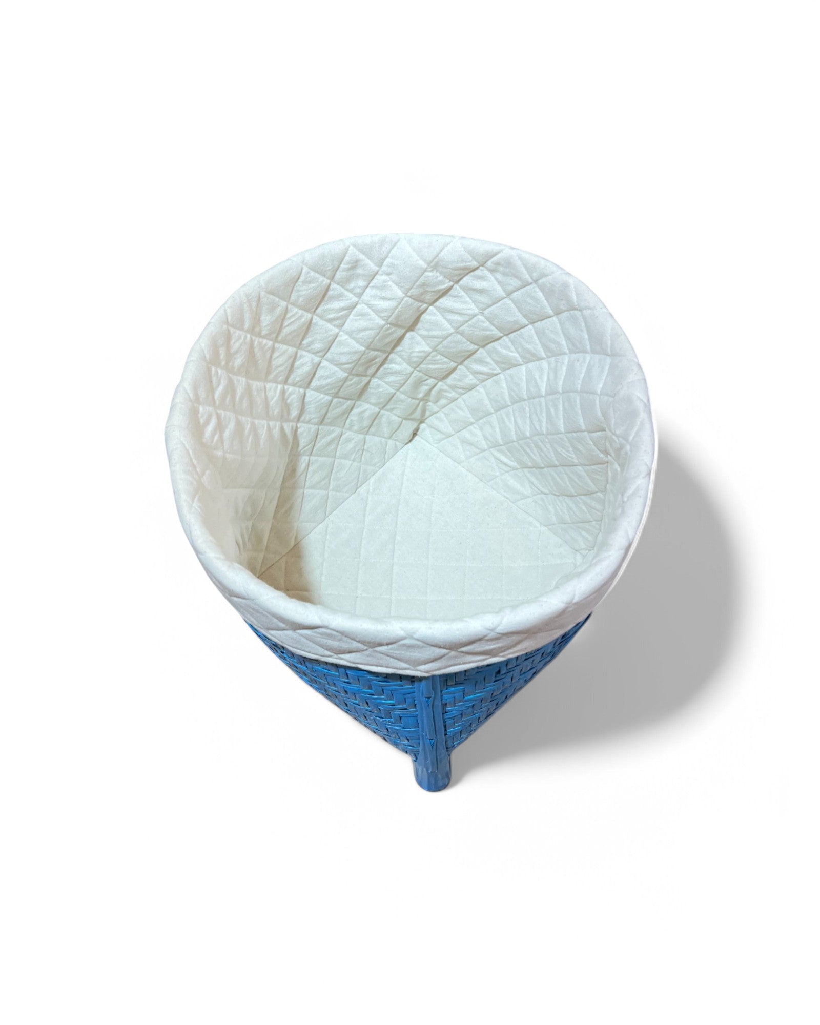 Bamboo Weaved Light Blue Laundry Basket (Short)