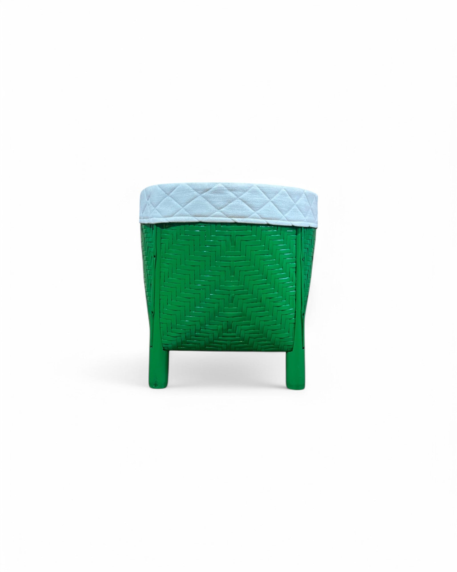 Bamboo Weaved Green Laundry Basket (Short)