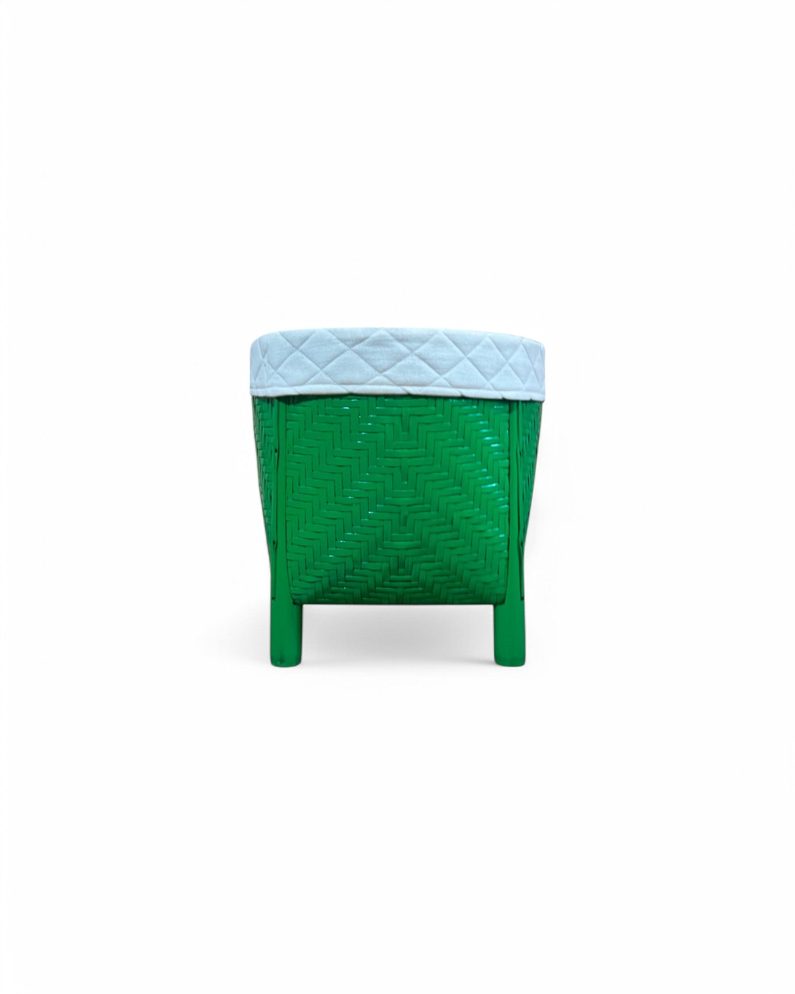 Bamboo Weaved Green Laundry Basket (Short)
