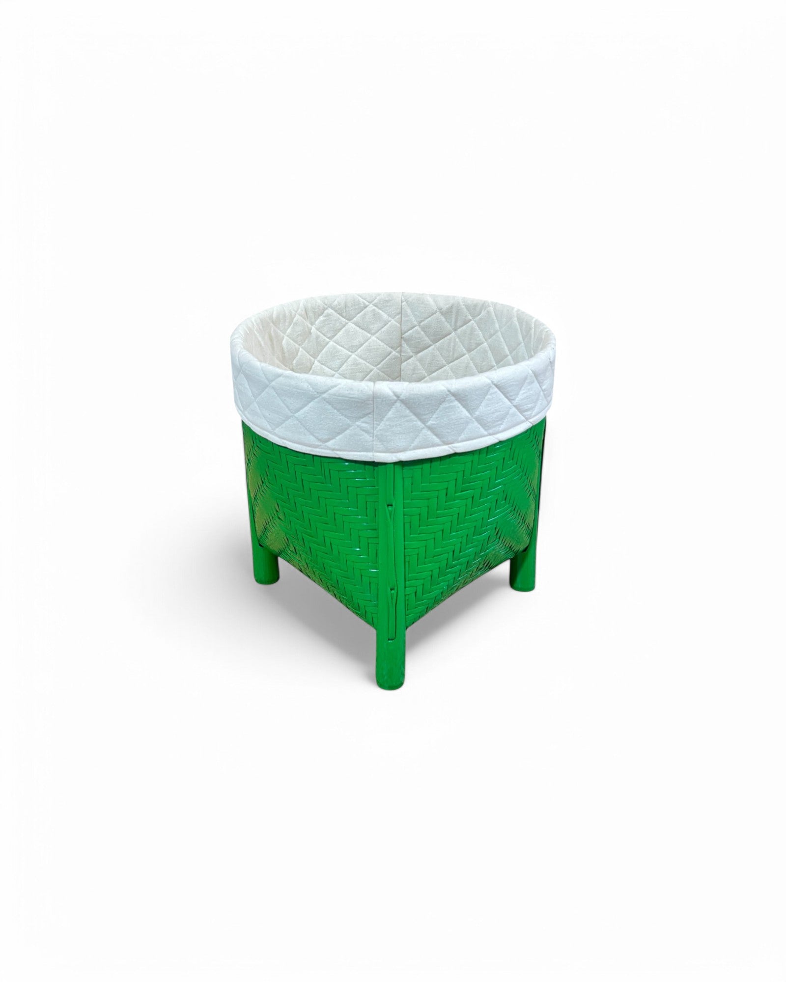 Bamboo Weaved Green Laundry Basket (Short)