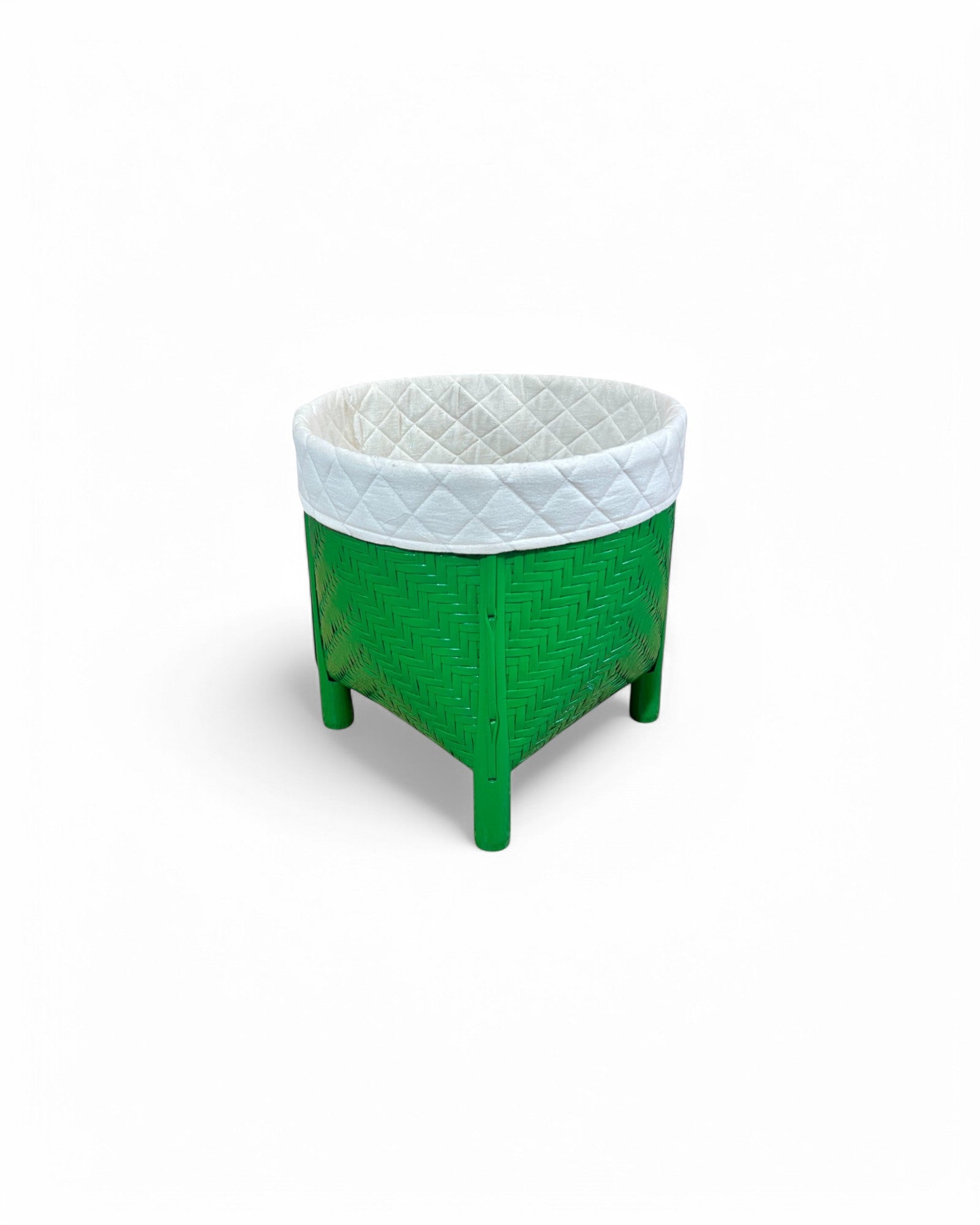 Bamboo Weaved Green Laundry Basket (Short)