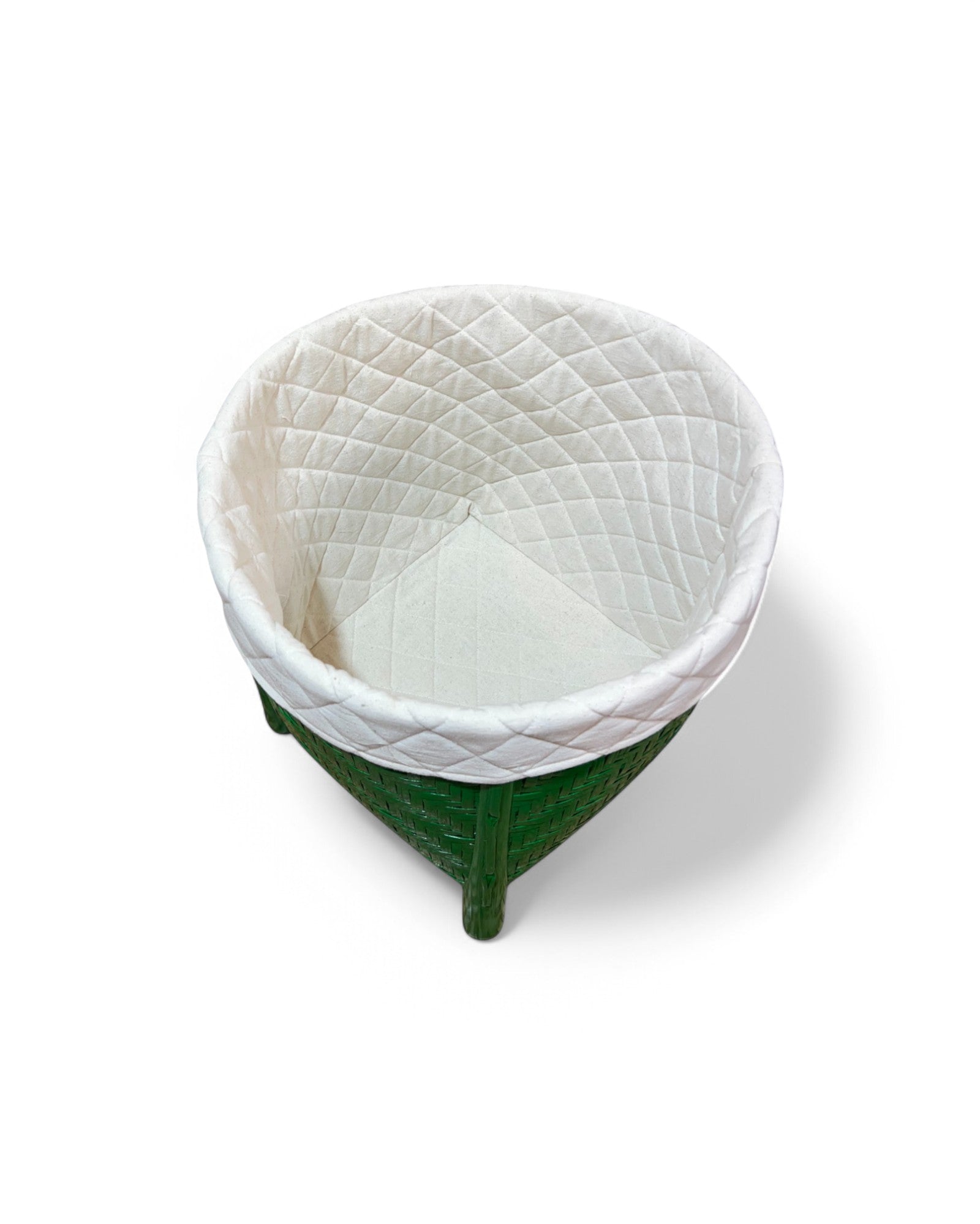 Bamboo Weaved Green Laundry Basket (Short)