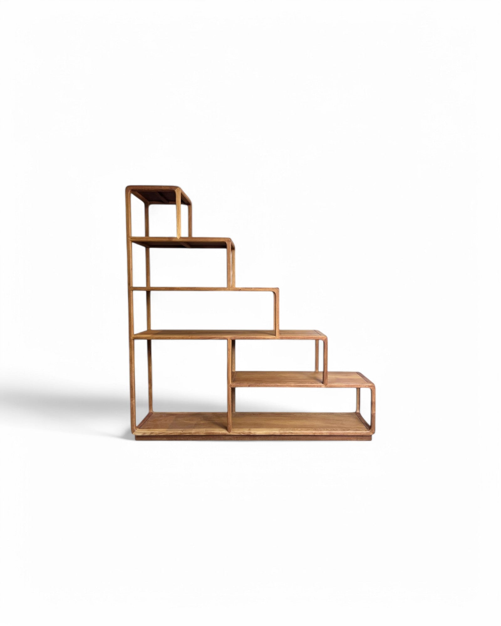 Ascending Stair Teak Shelf Unit