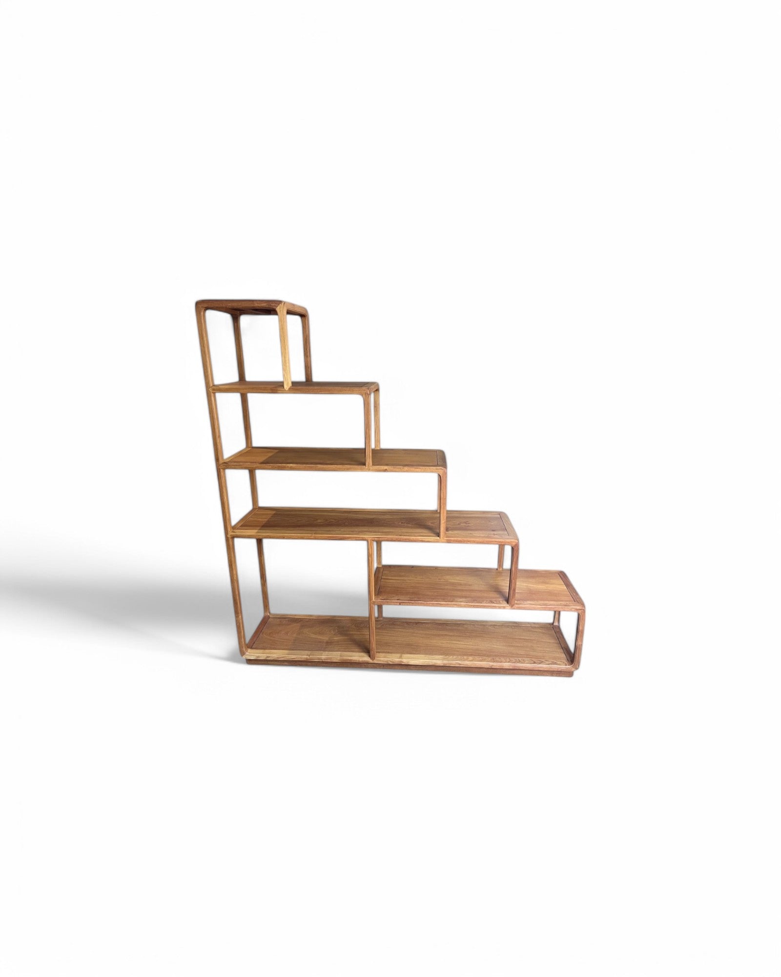 Ascending Stair Teak Shelf Unit