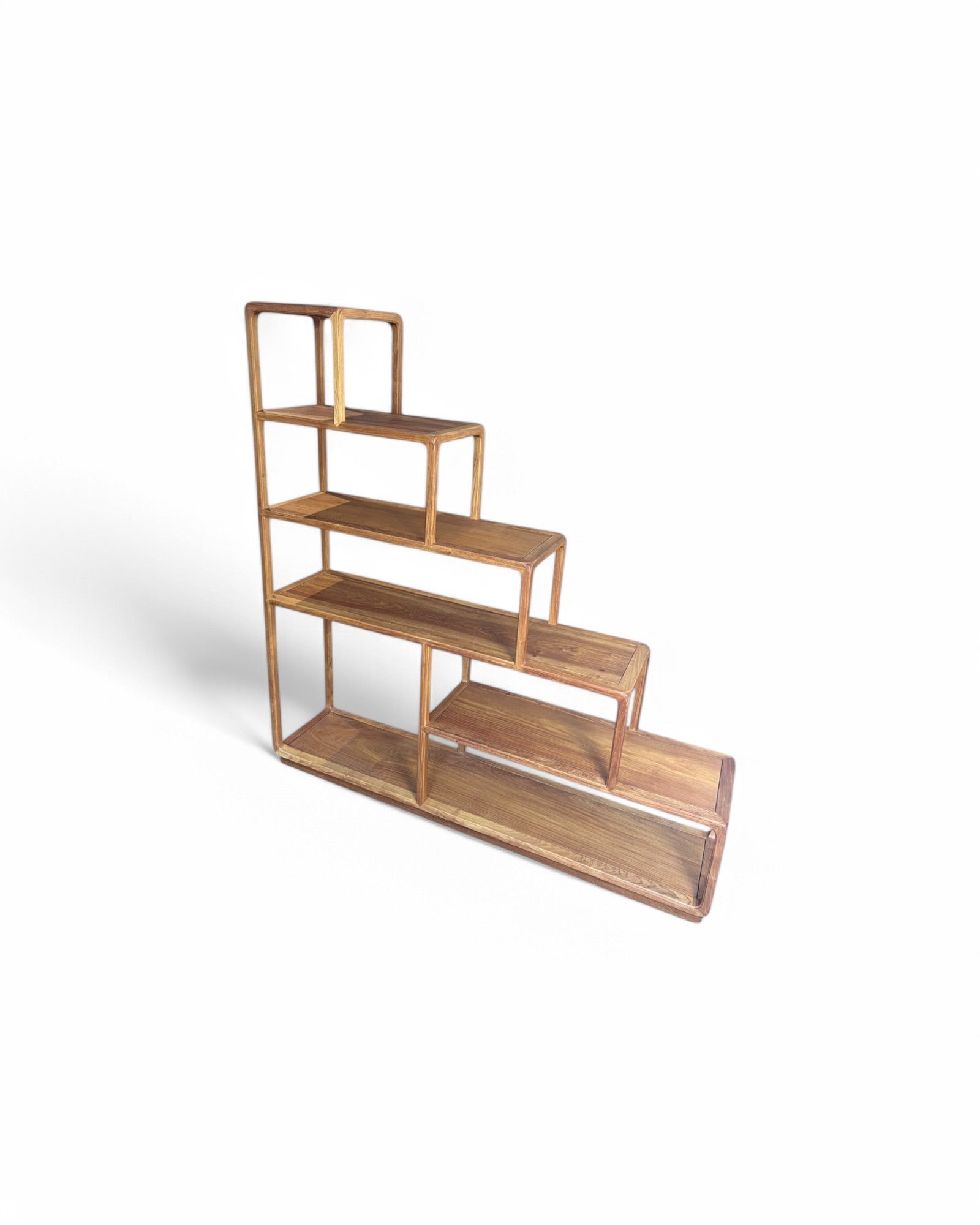 Ascending Stair Teak Shelf Unit