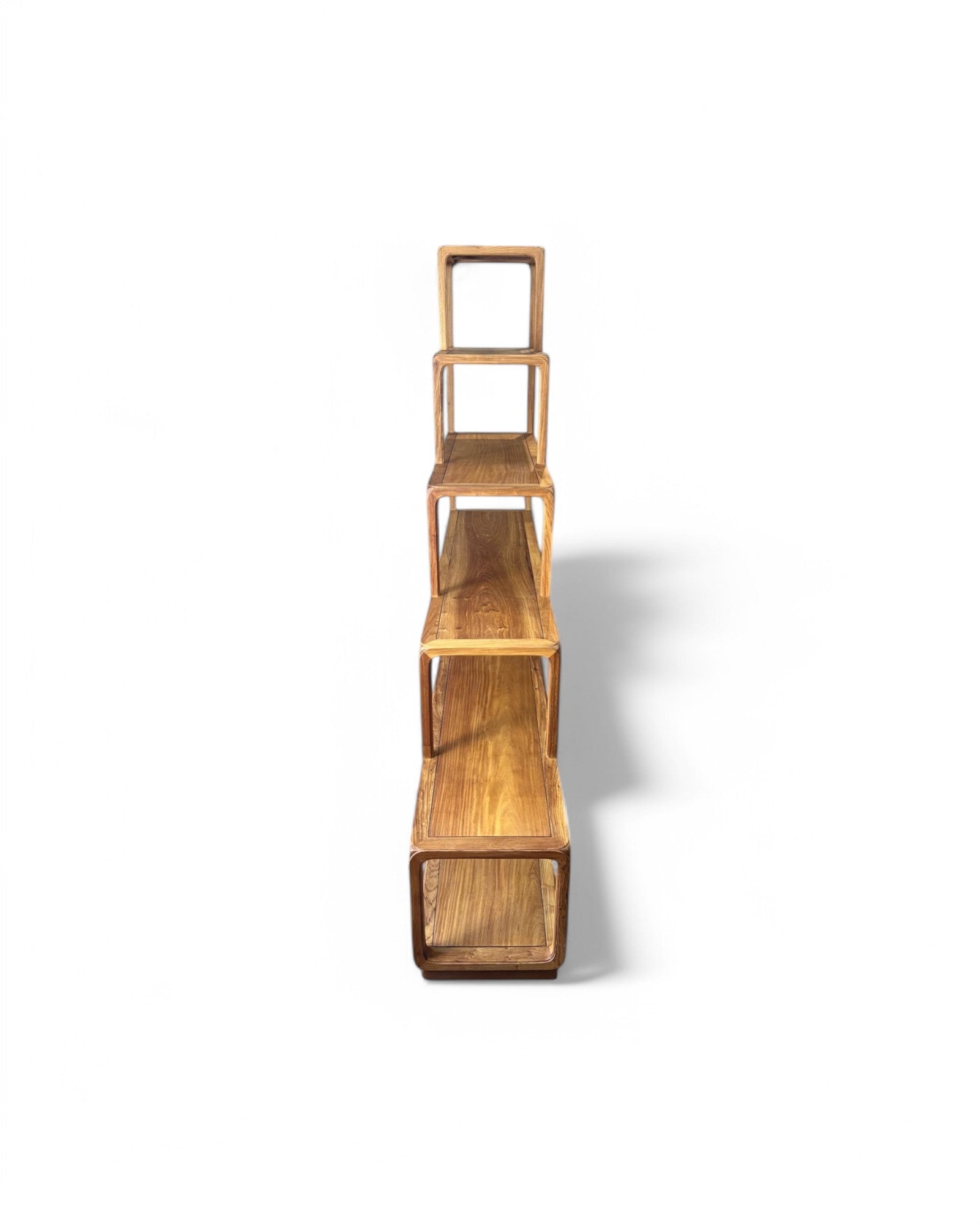 Ascending Stair Teak Shelf Unit