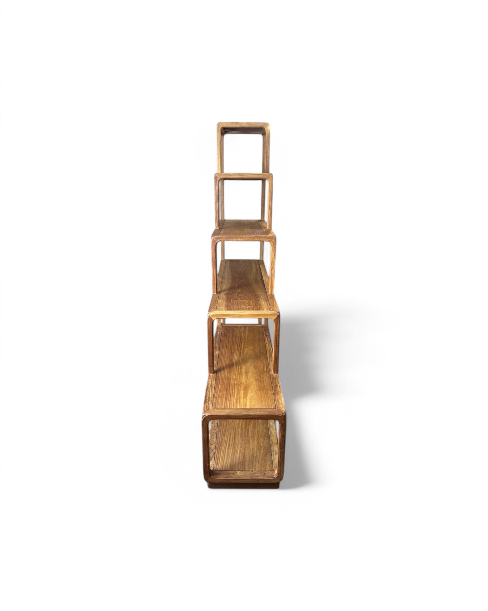Ascending Stair Teak Shelf Unit