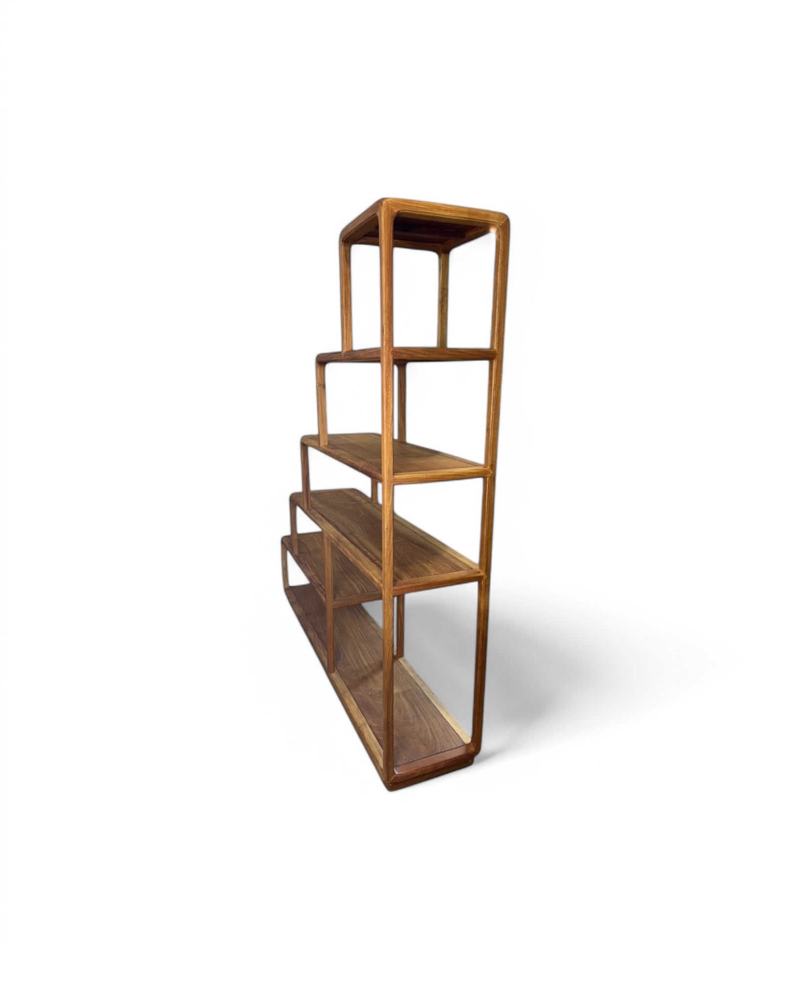 Ascending Stair Teak Shelf Unit