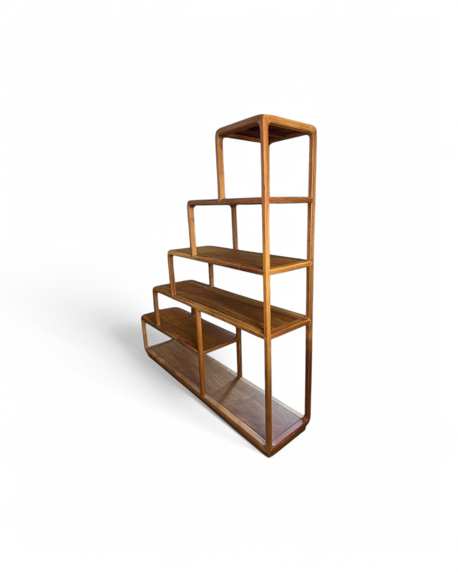 Ascending Stair Teak Shelf Unit