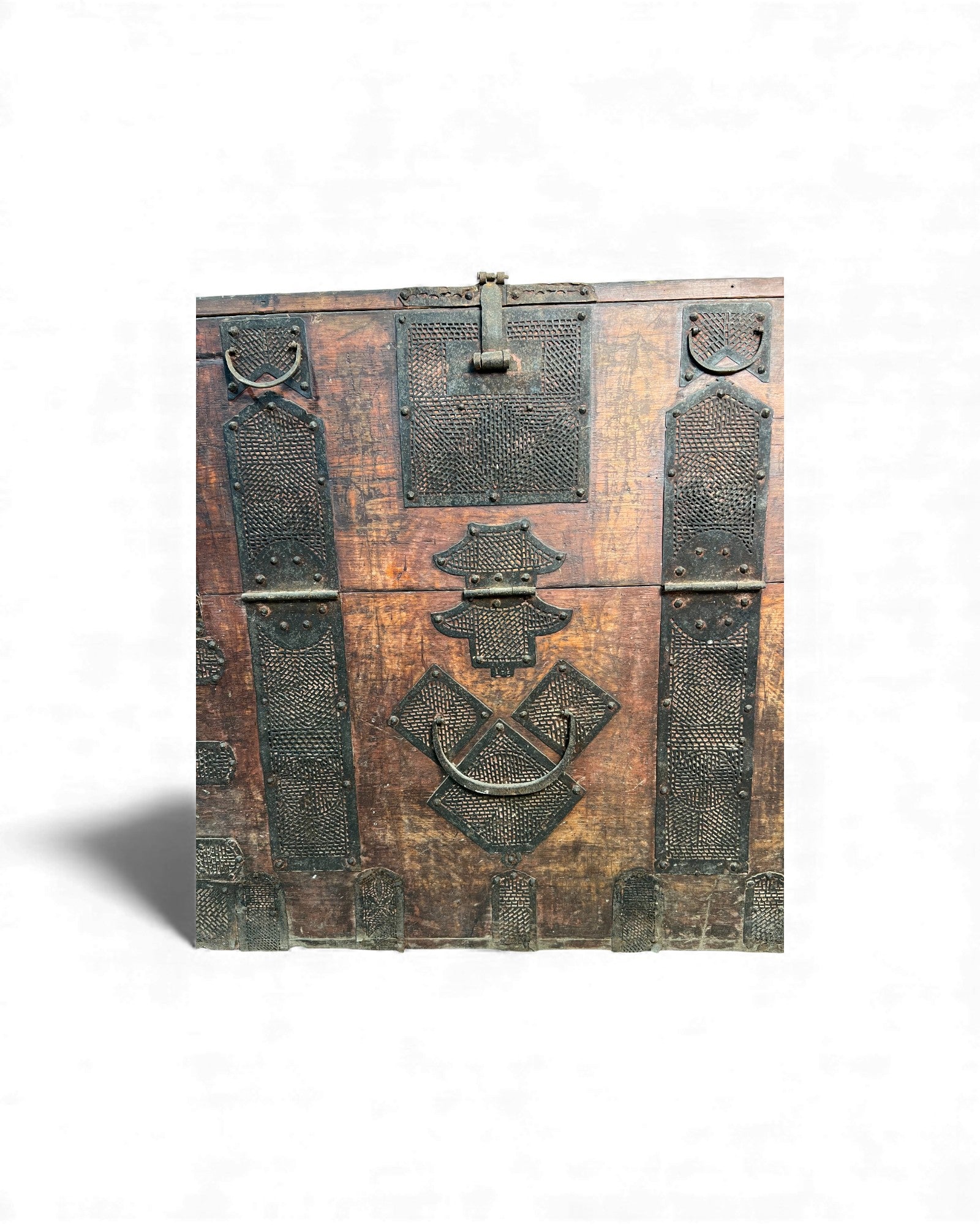 Antique North Korean Banjadi Chest with Iron Paper - Cut Motifs - Surround Living - 6