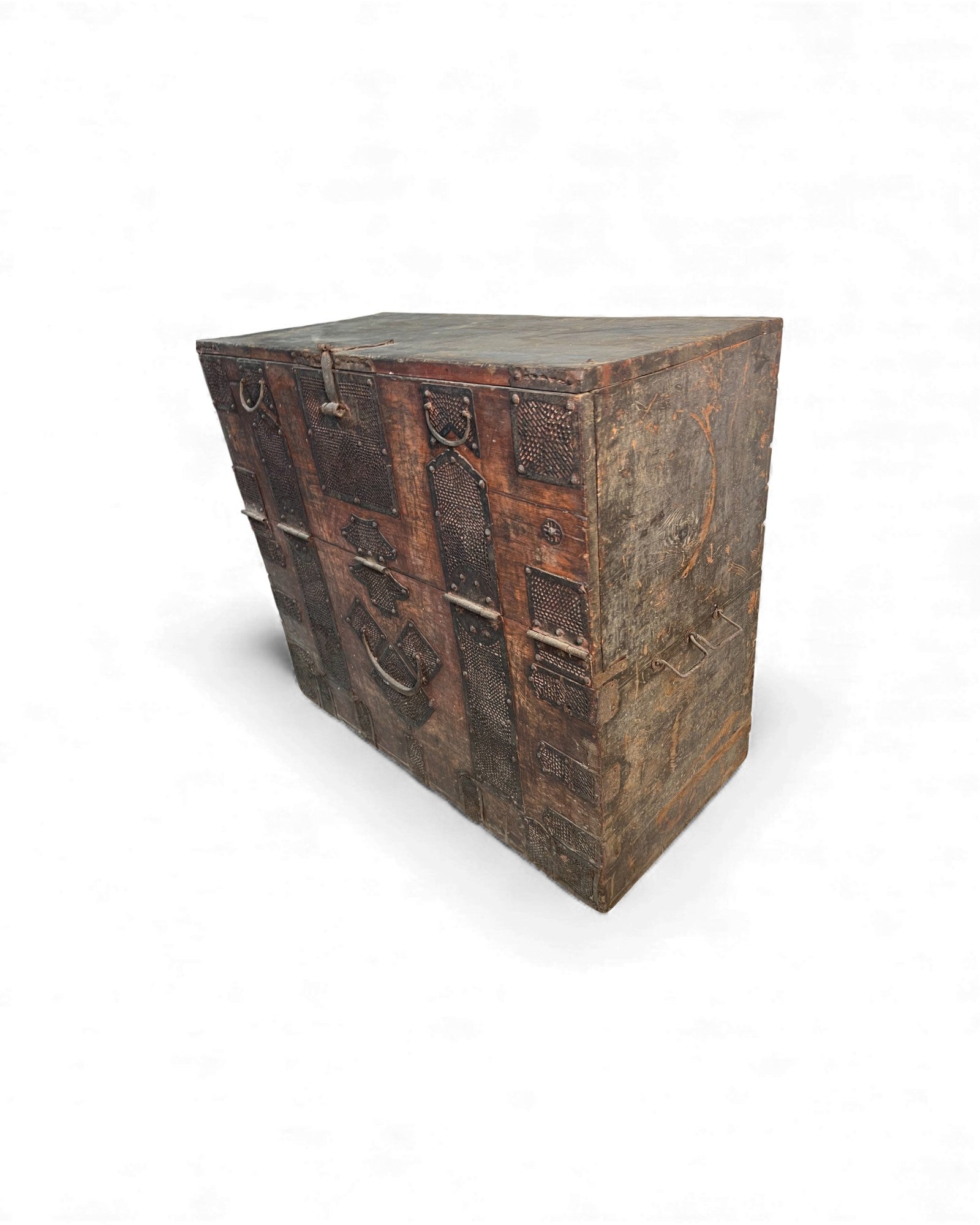Antique North Korean Banjadi Chest with Iron Paper - Cut Motifs - Surround Living - 26