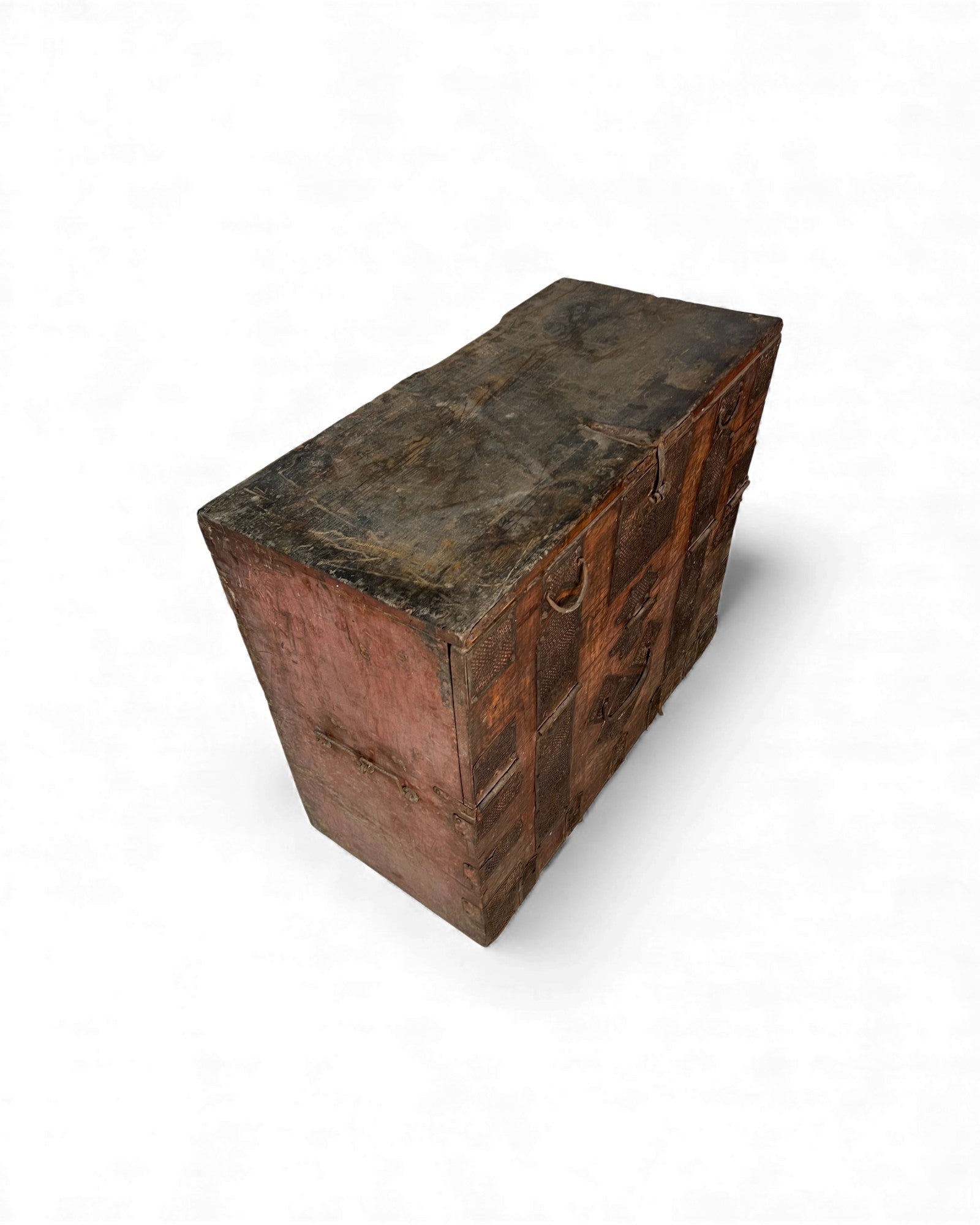 Antique North Korean Banjadi Chest with Iron Paper - Cut Motifs - Surround Living - 29