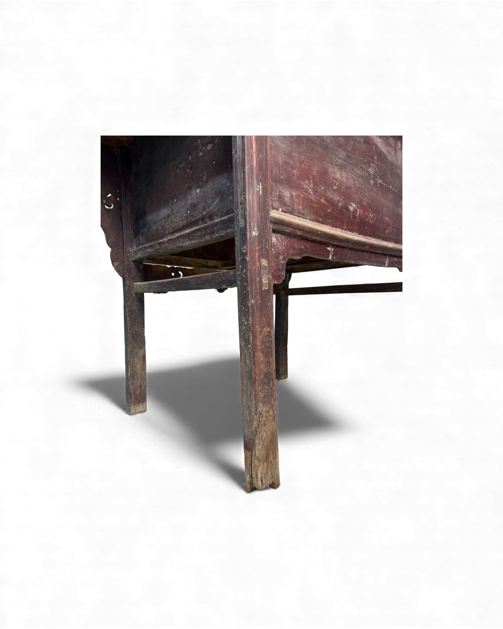 Chinese Black - Lacquer Coffer with Later Red and White Paintwork - Surround Living - 28