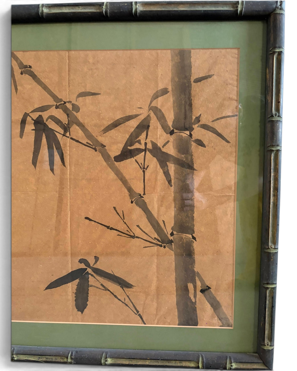 Old Chinese bamboo painting (signed) - Surround Living - 8
