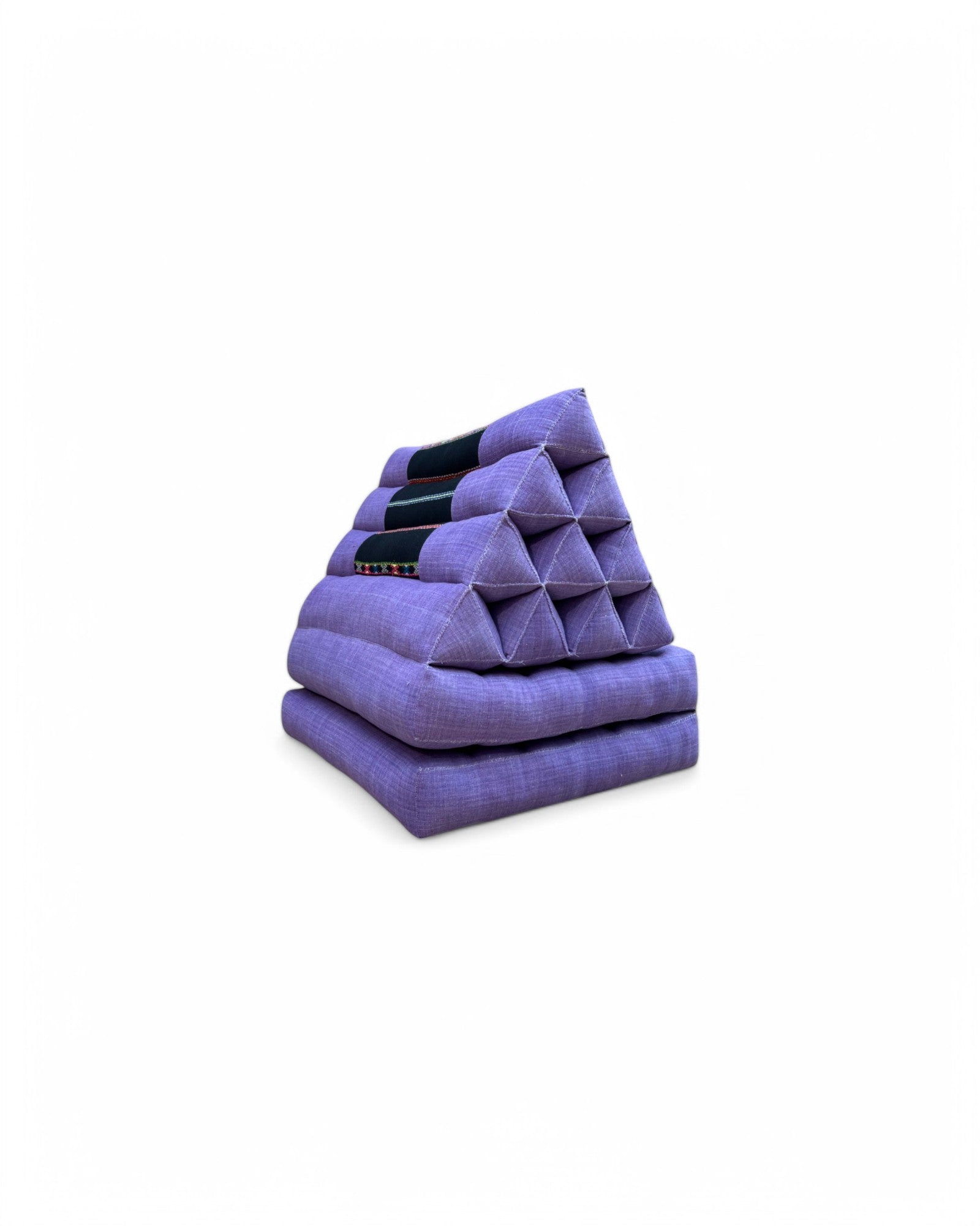 Hill Tribe Purple Thai Weave Pattern Triangle Cushion - 2 Seater