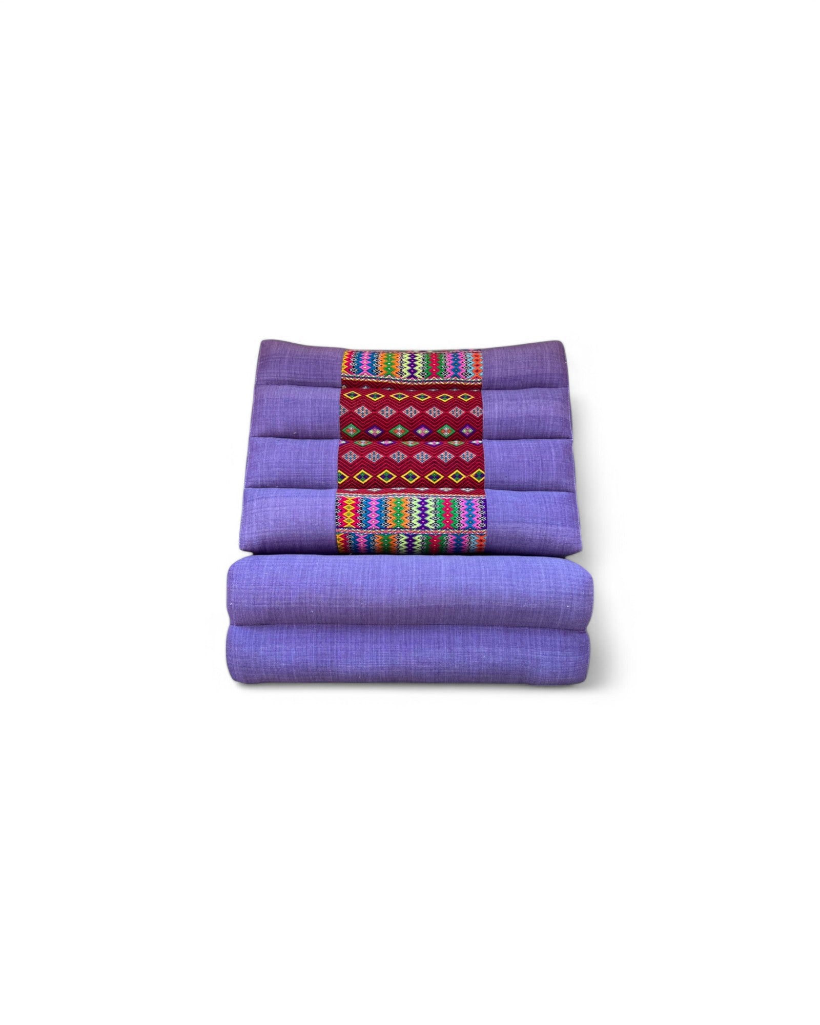 Hill Tribe Purple Thai Weave Pattern Triangle Cushion - 2 Seater