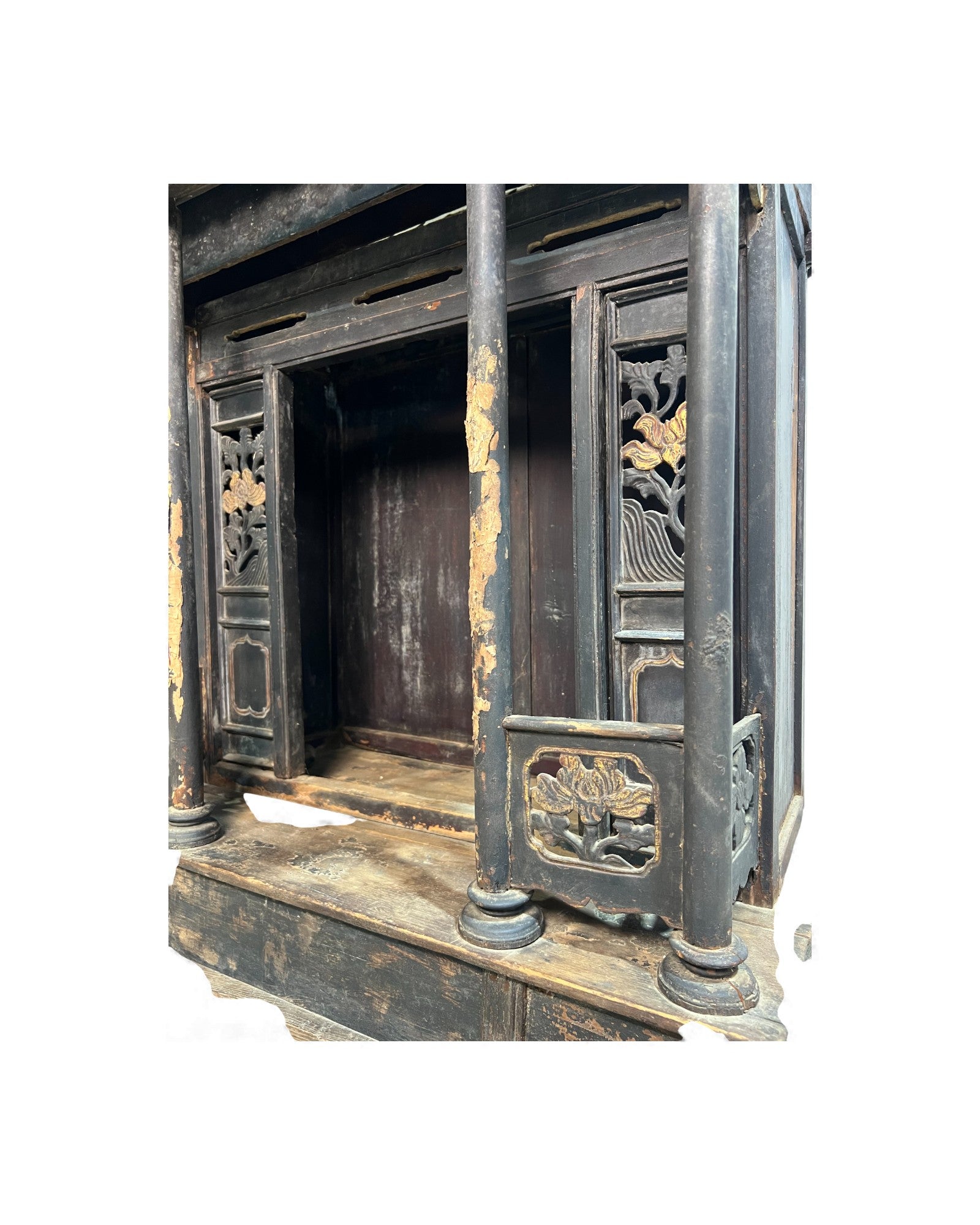Shanxi Gilt Black - Lacquer Spirit House (Home Altar Shrine) - Surround Living - 13