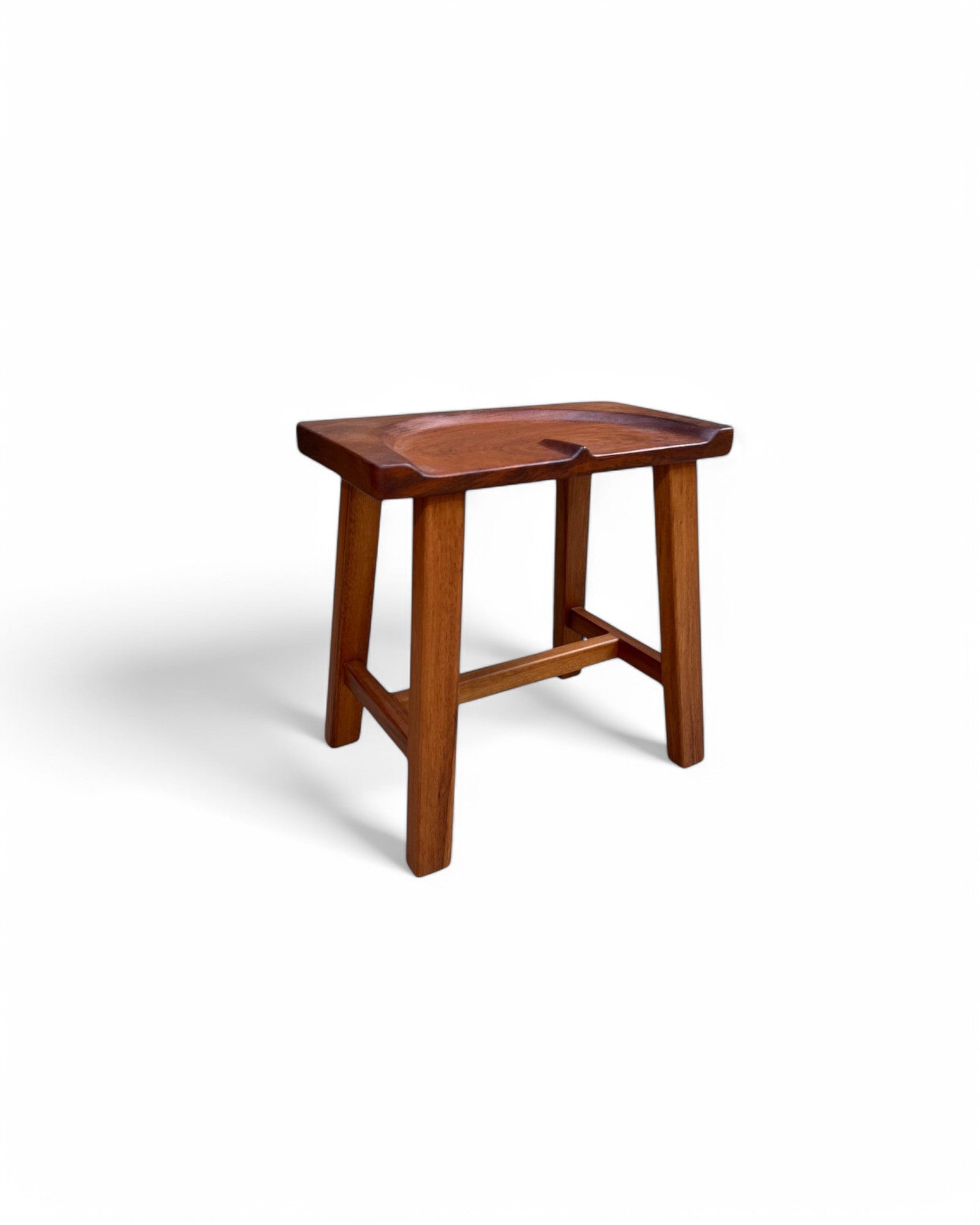 Makha Wood Carved Seat Low Stool