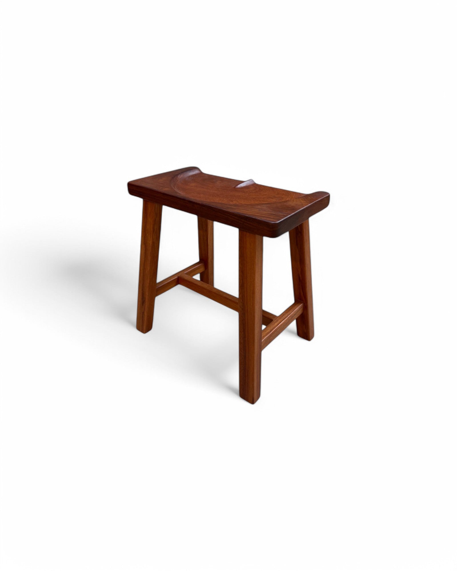 Makha Wood Carved Seat Low Stool