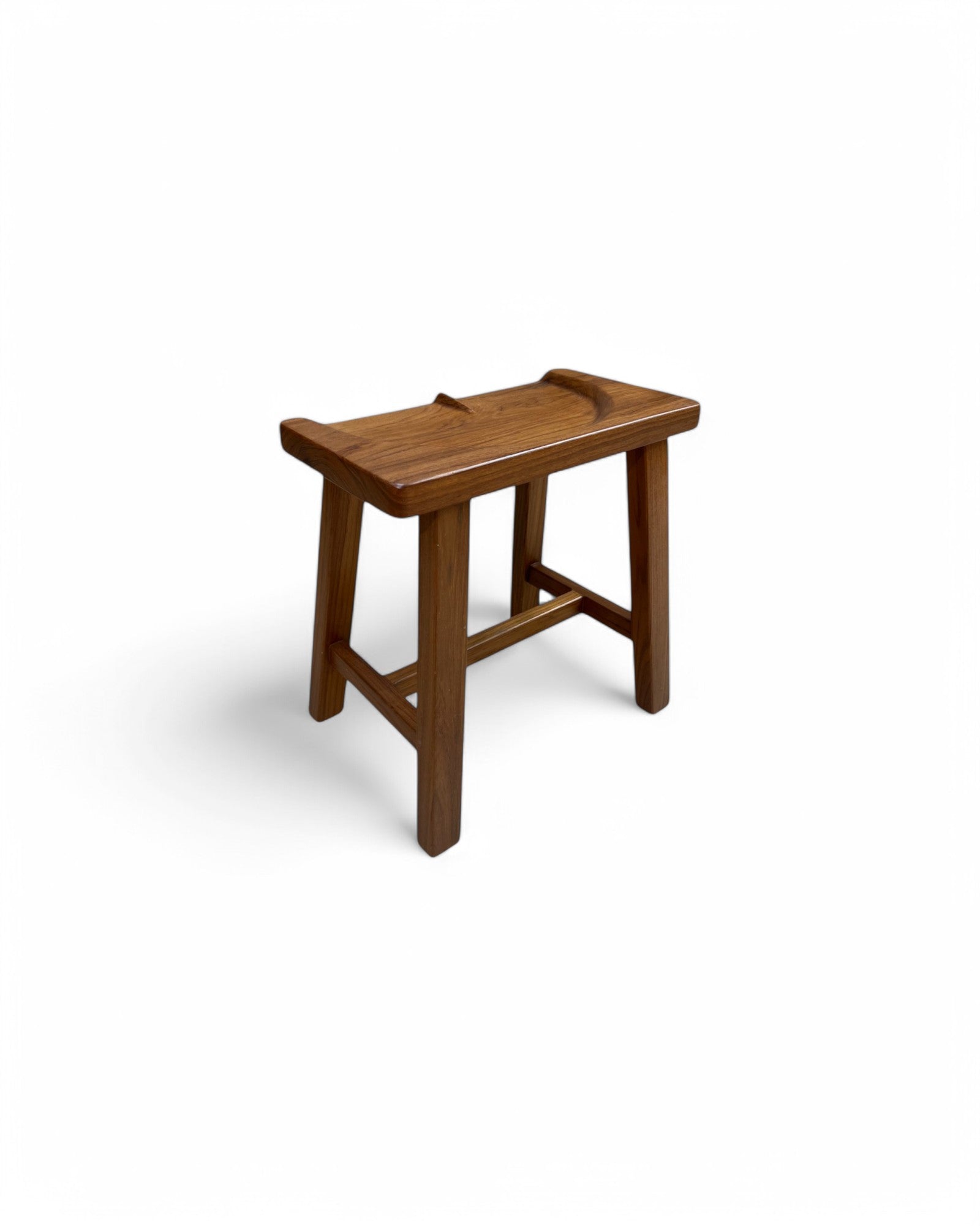 Makha Wood Carved Seat Low Stool