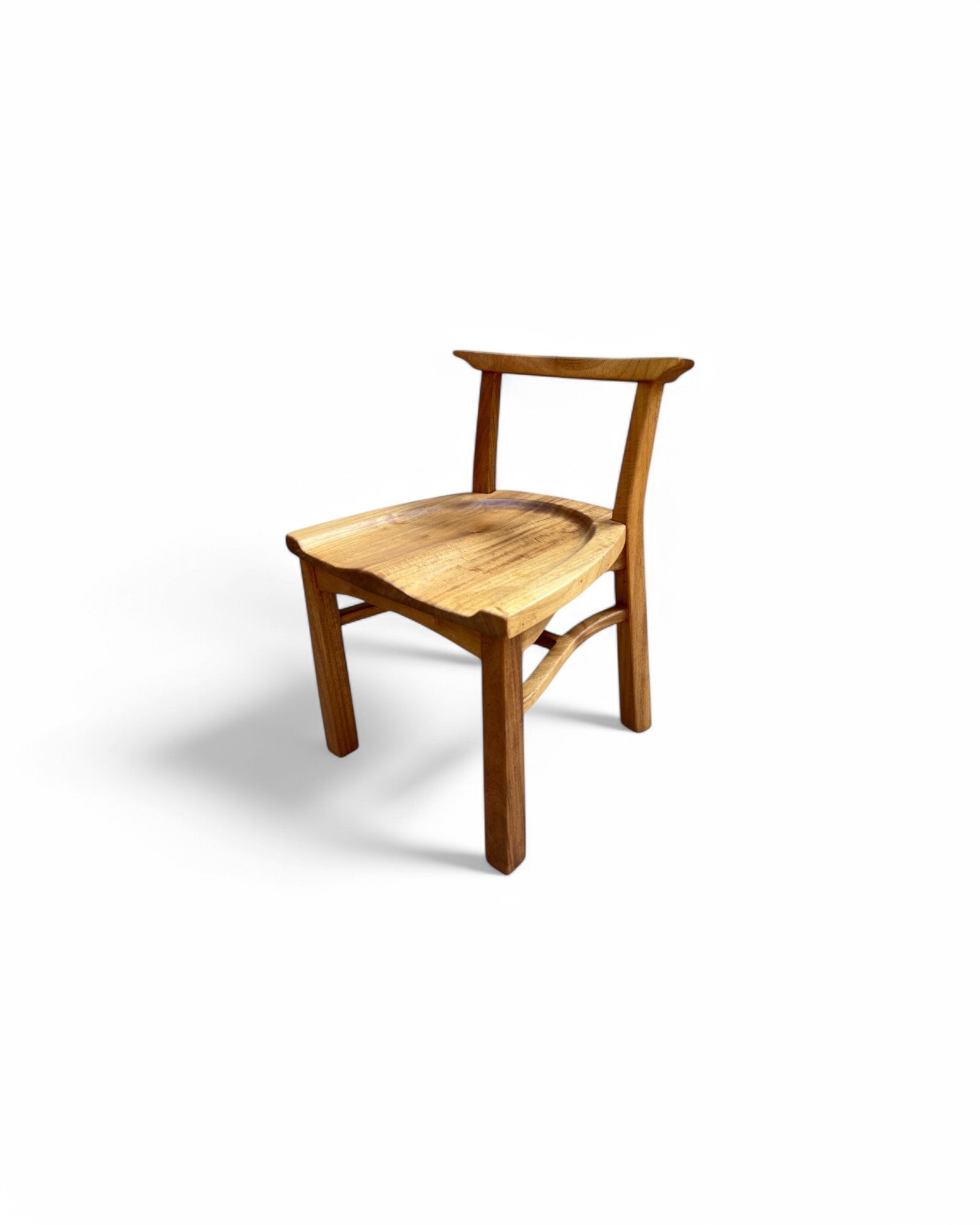 Sadao Neem Wood Traditional Curved Dining Chair