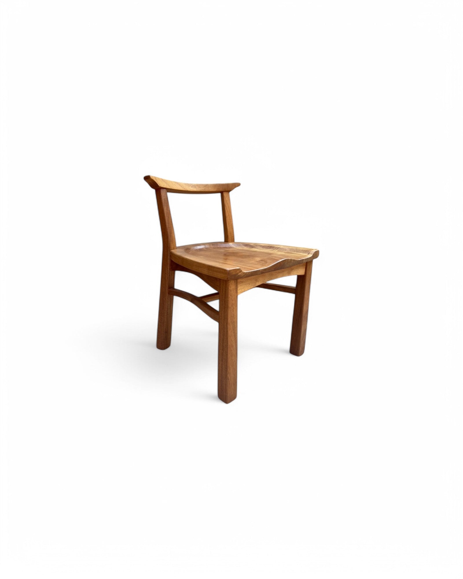 Sadao Neem Wood Traditional Curved Dining Chair