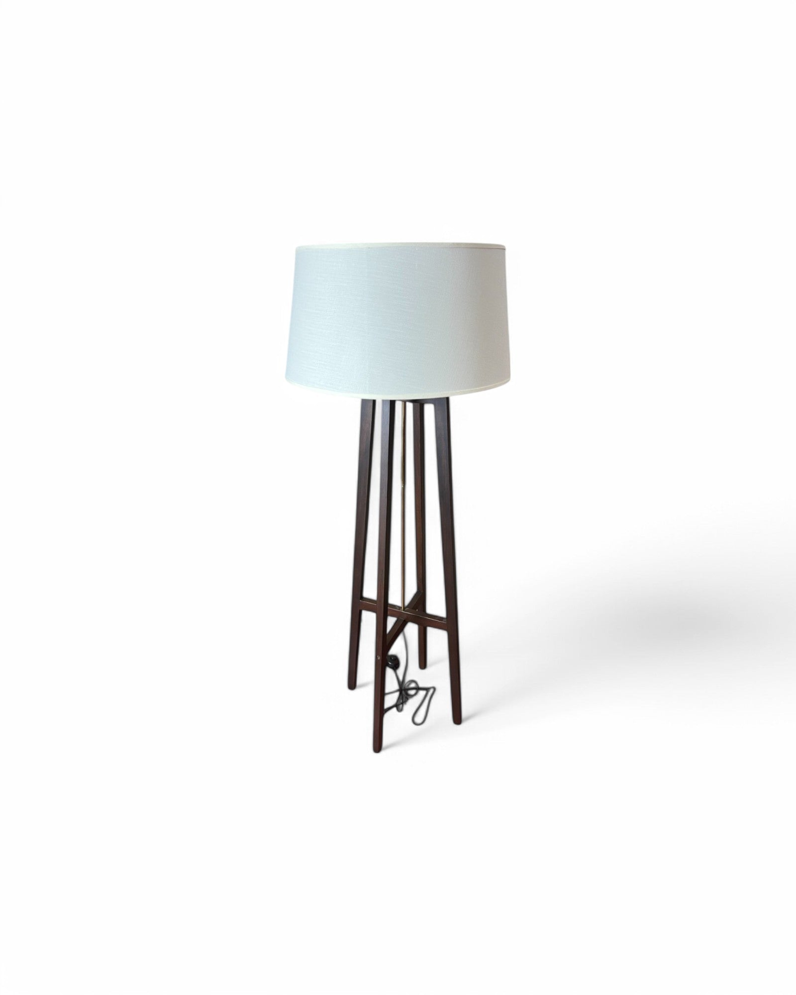 Dark Finish White Shade Nested Floor Lamp (4 Legs)