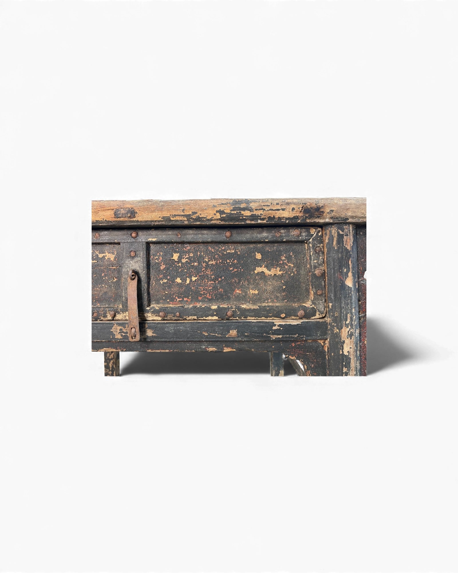 Chinese Carved Coffer with Traces of Red & Black Lacquer, Elm Wood - Surround Living - 20