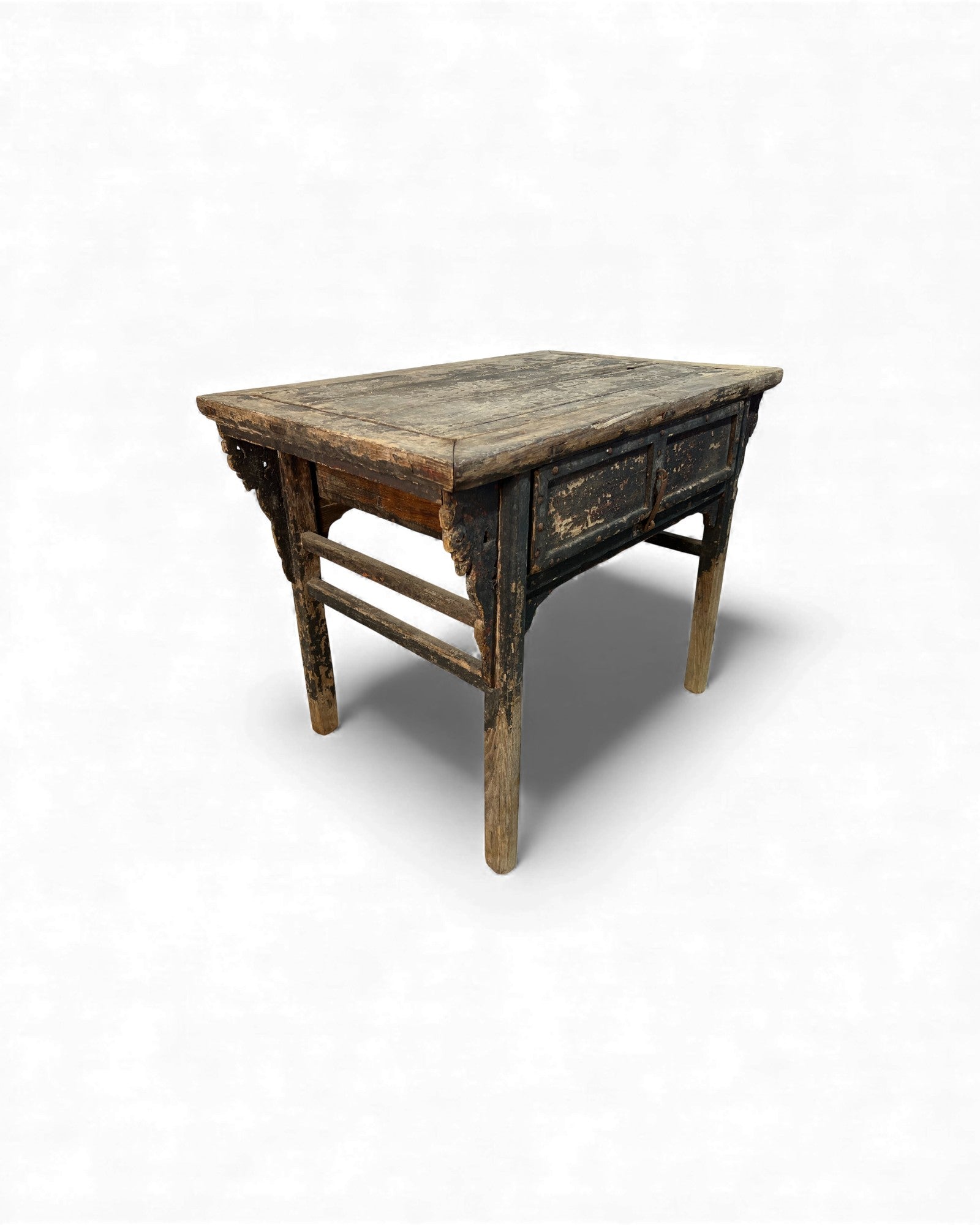 Chinese Carved Coffer with Traces of Red & Black Lacquer, Elm Wood - Surround Living - 46