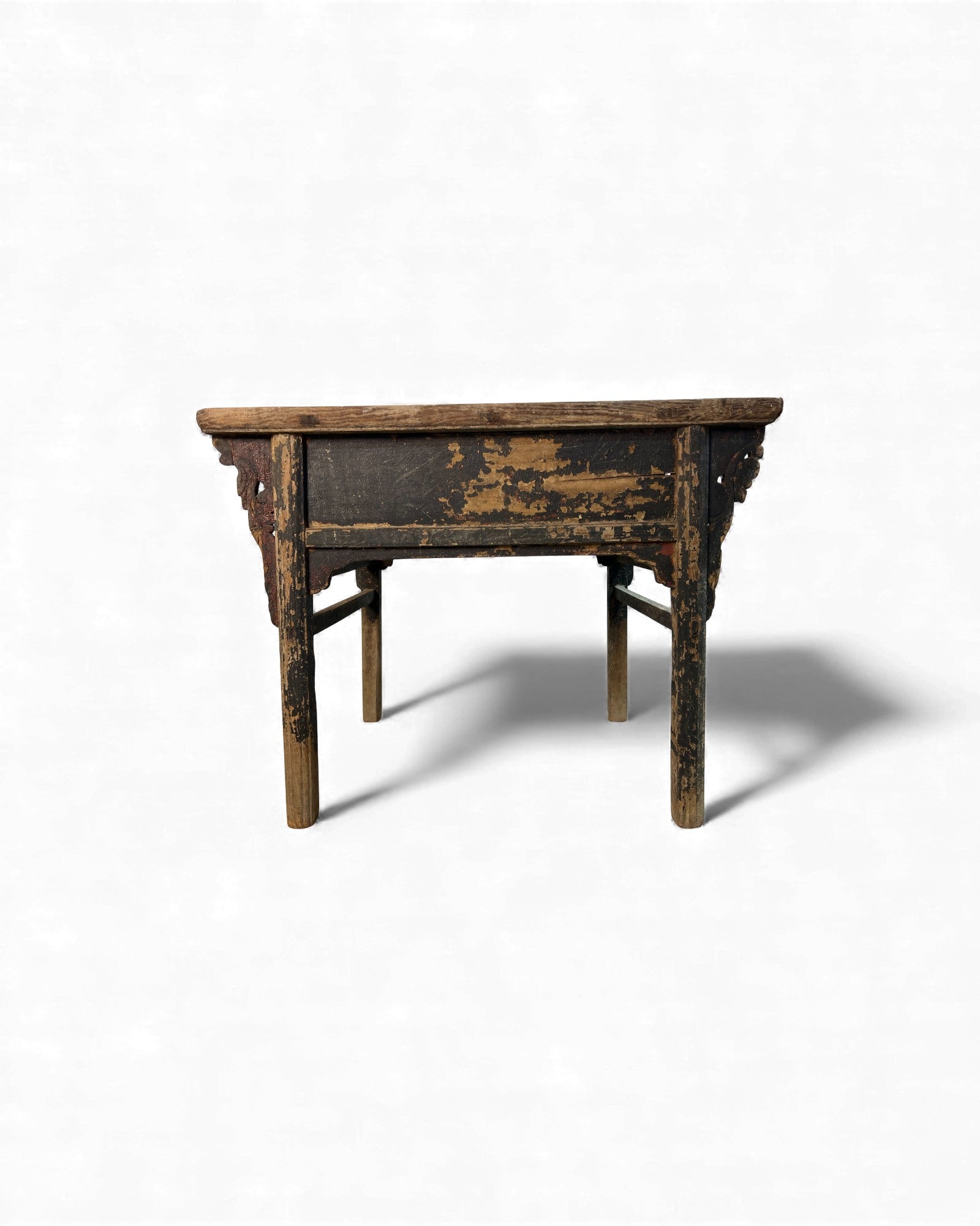 Chinese Carved Coffer with Traces of Red & Black Lacquer, Elm Wood - Surround Living - 11