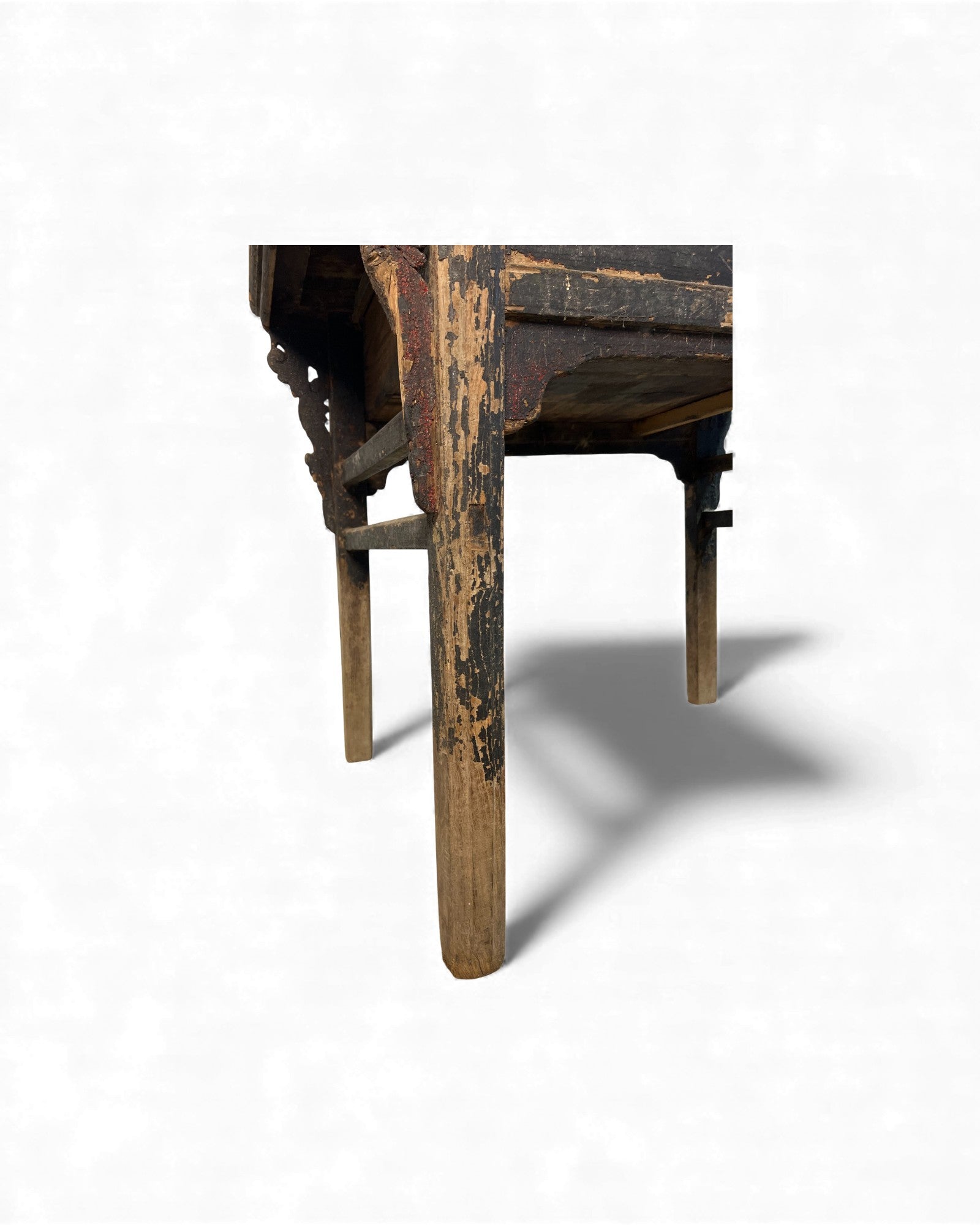 Chinese Carved Coffer with Traces of Red & Black Lacquer, Elm Wood - Surround Living - 49