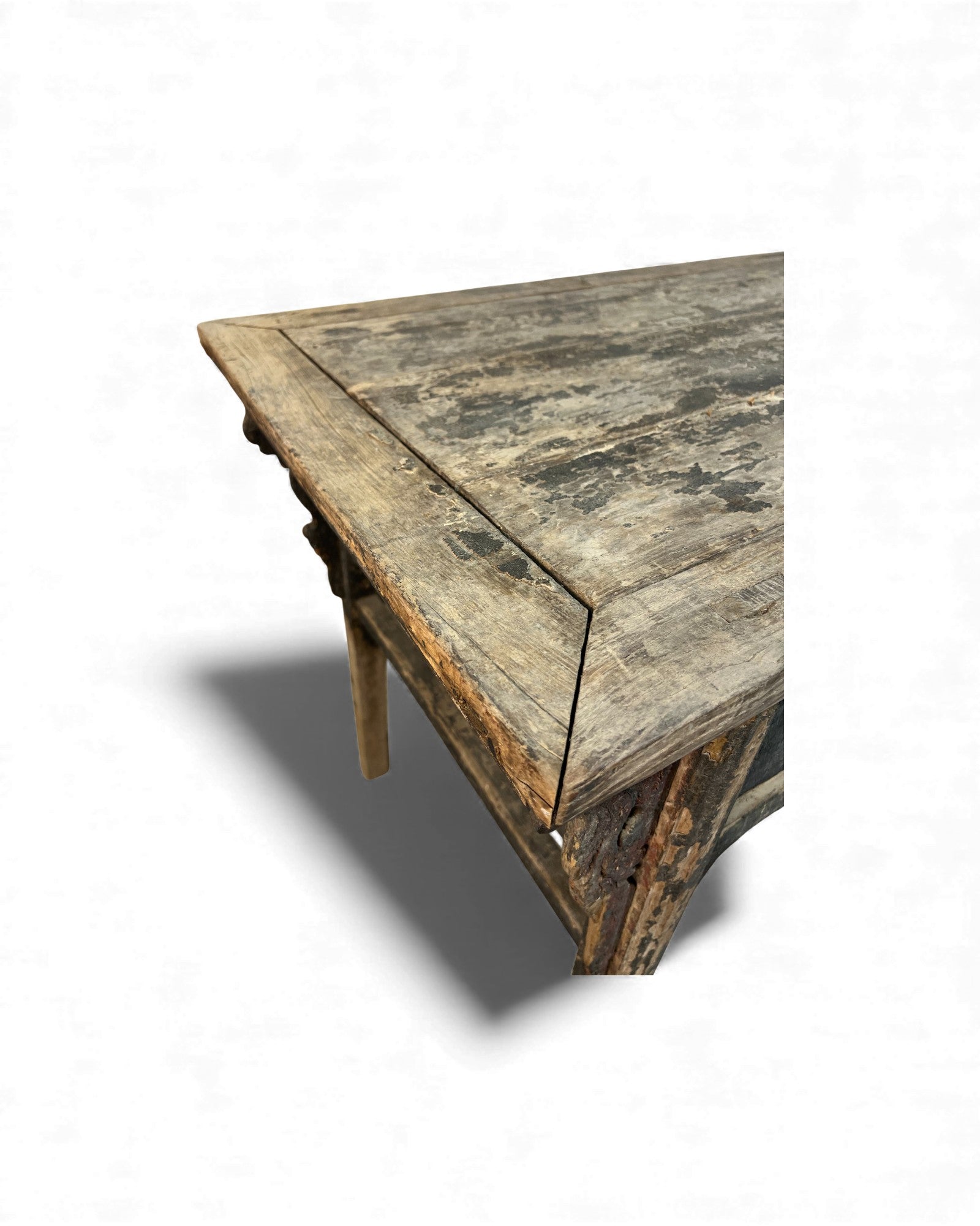 Chinese Carved Coffer with Traces of Red & Black Lacquer, Elm Wood - Surround Living - 23