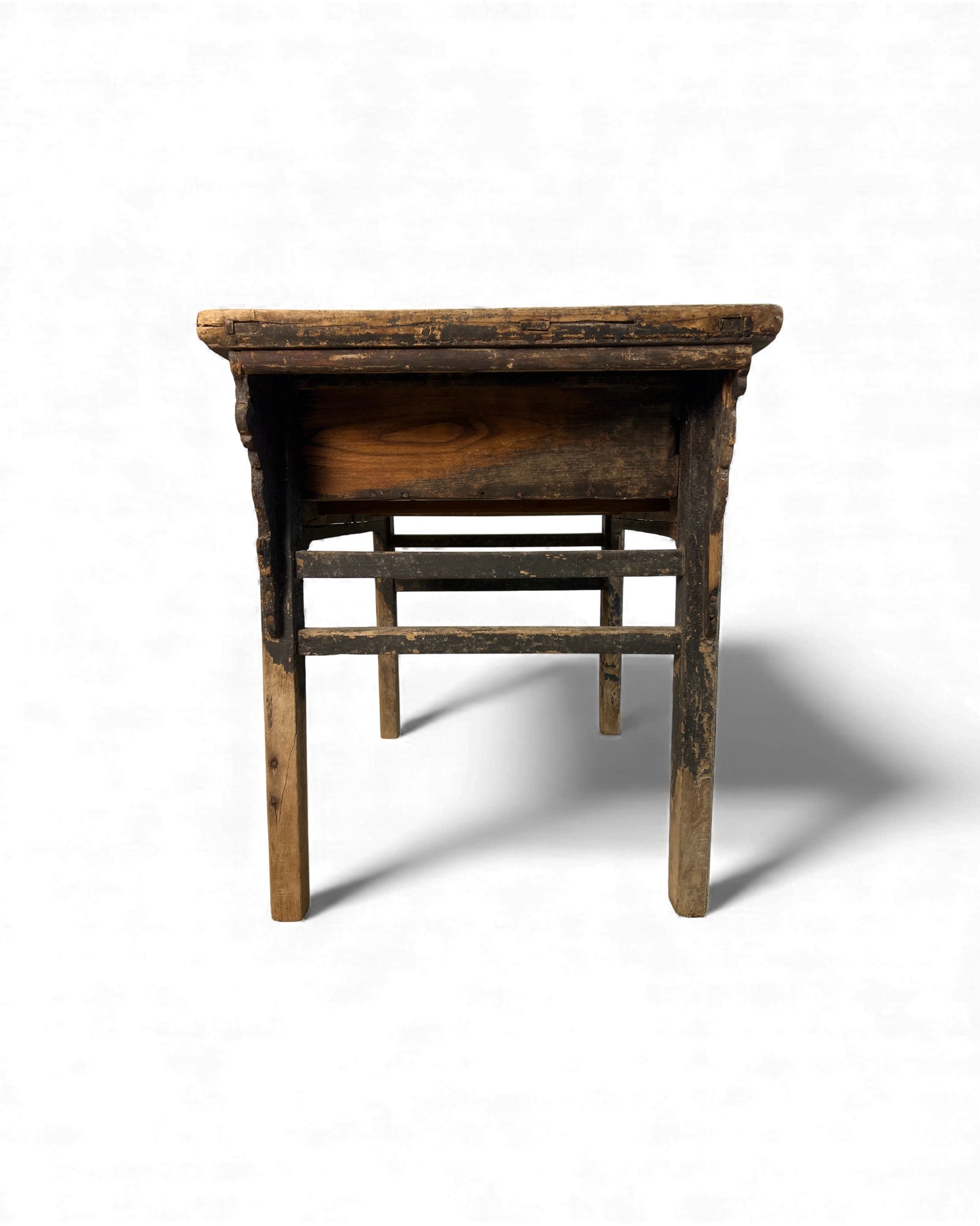 Chinese Carved Coffer with Traces of Red & Black Lacquer, Elm Wood - Surround Living - 14