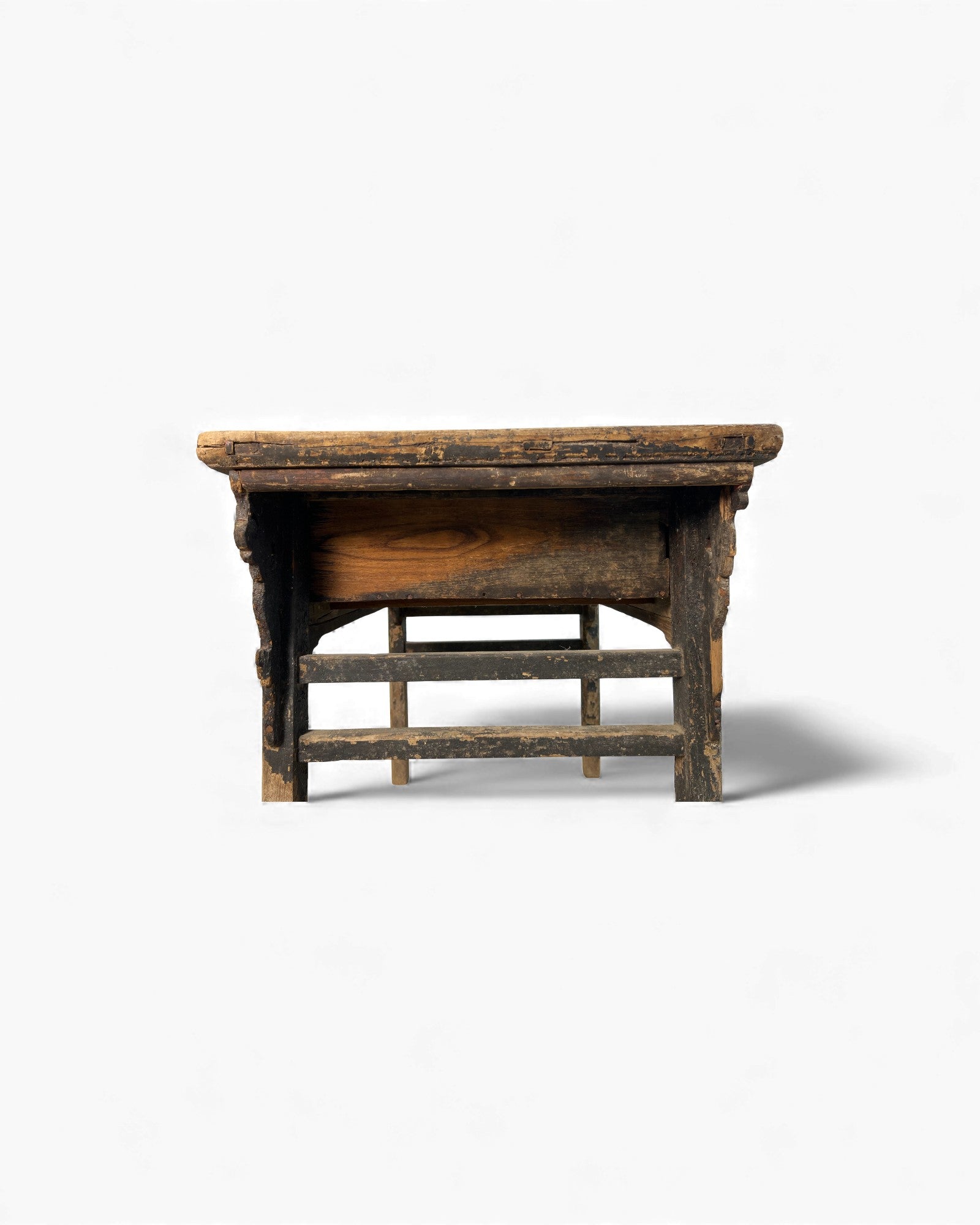 Chinese Carved Coffer with Traces of Red & Black Lacquer, Elm Wood - Surround Living - 45