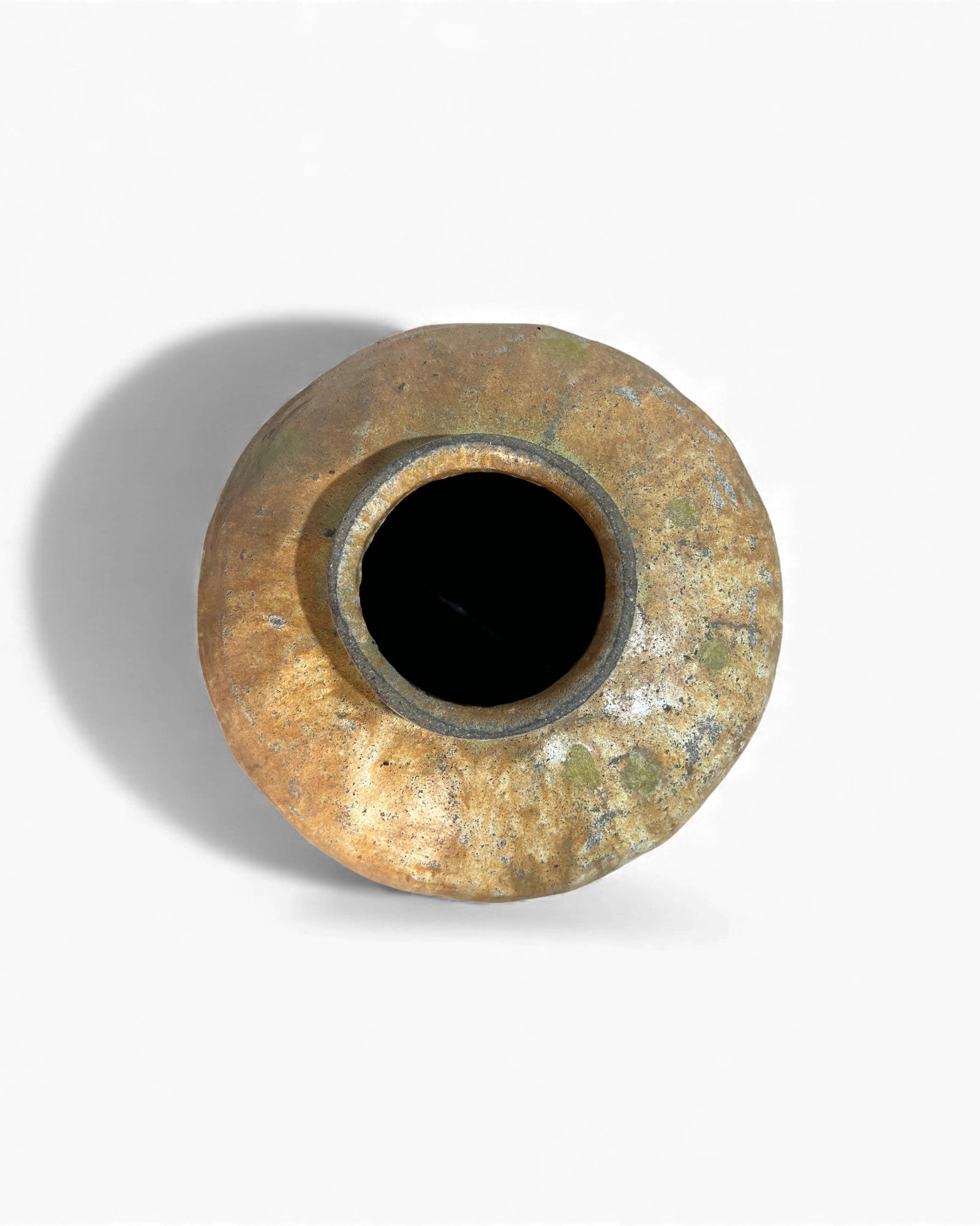 Chinese Glazed Wine Storage Jar (Maroon & Mustard Drip Glaze) - Surround Living - 6