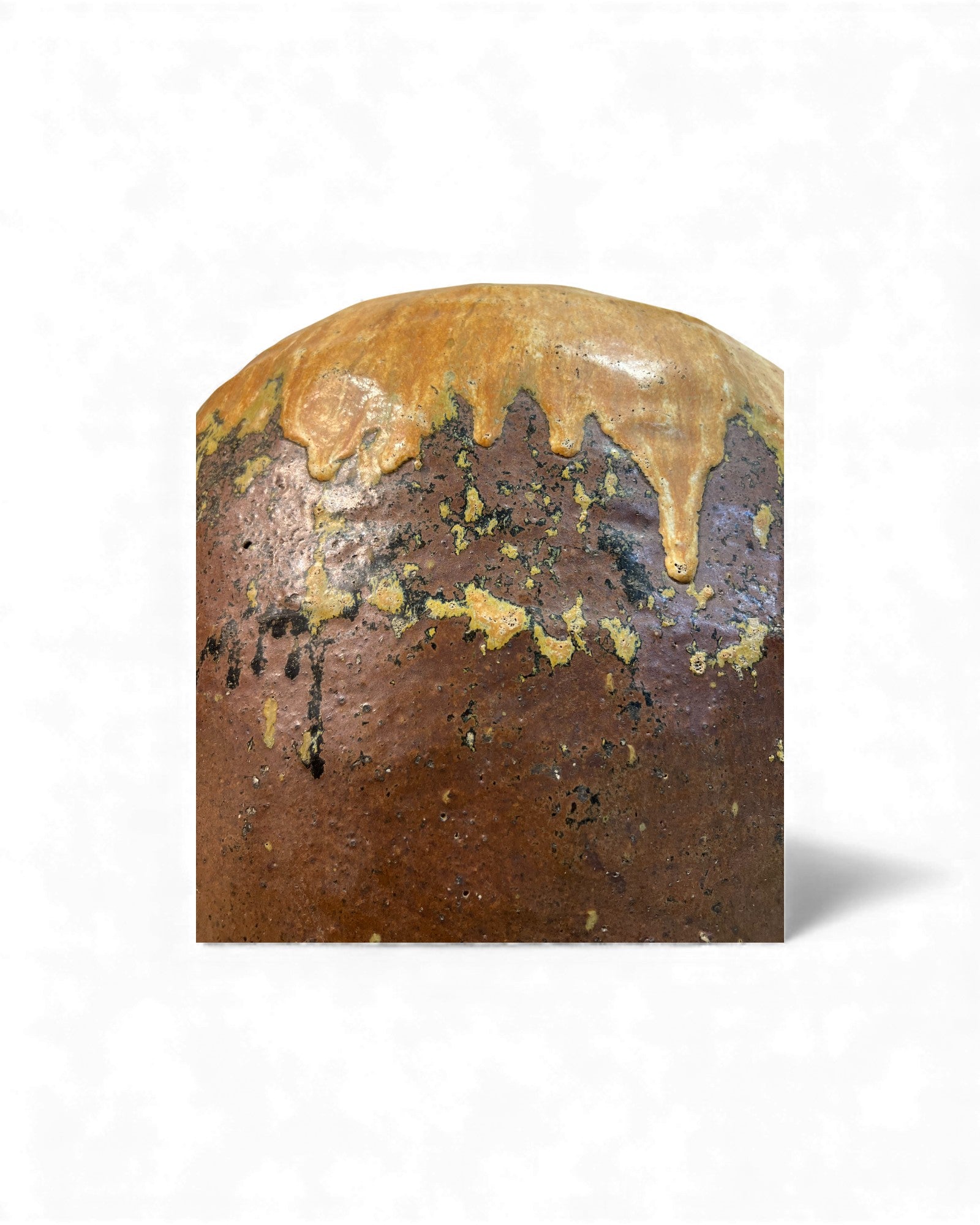 Chinese Glazed Wine Storage Jar (Maroon & Mustard Drip Glaze) - Surround Living - 10