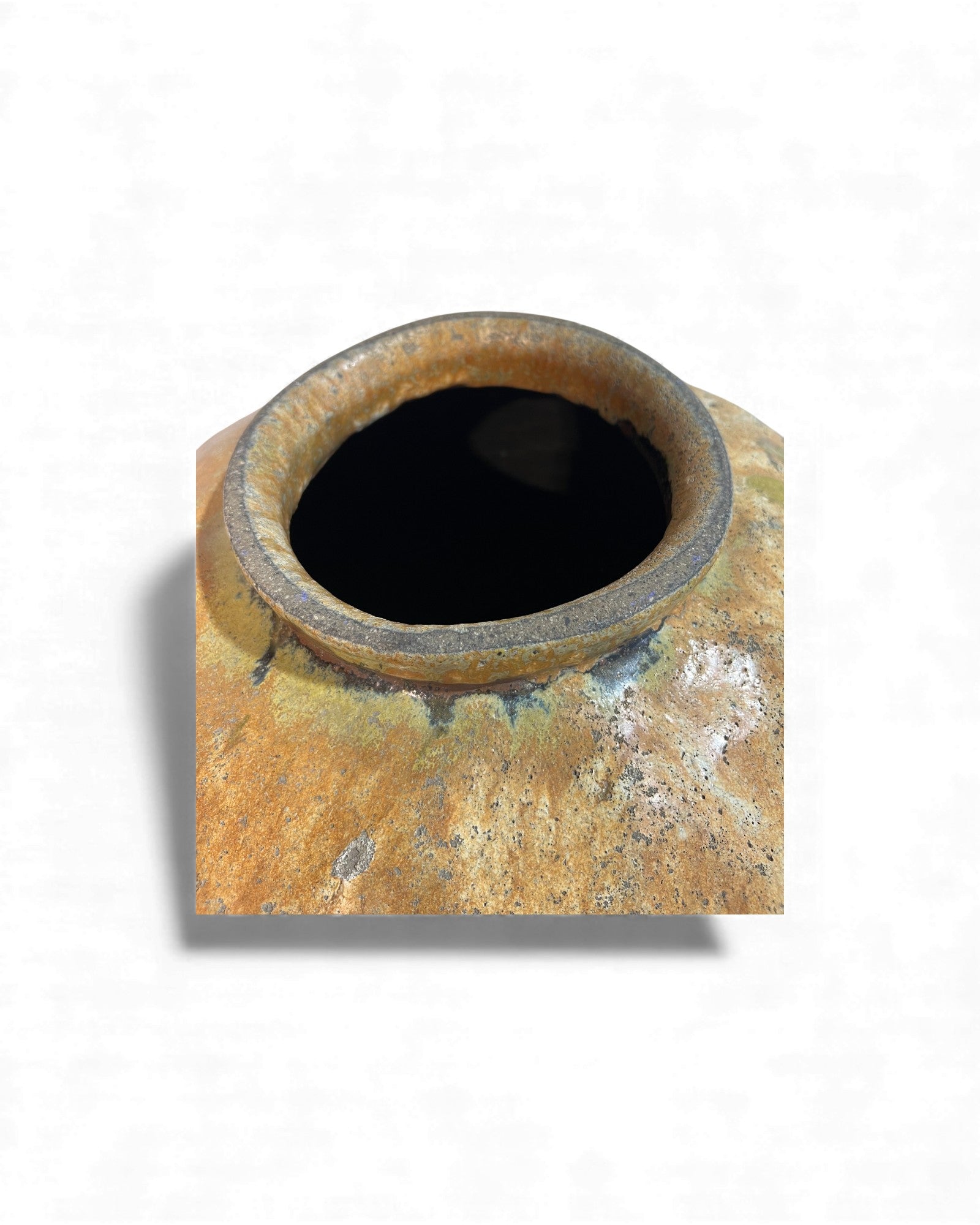 Chinese Glazed Wine Storage Jar (Maroon & Mustard Drip Glaze) - Surround Living - 11