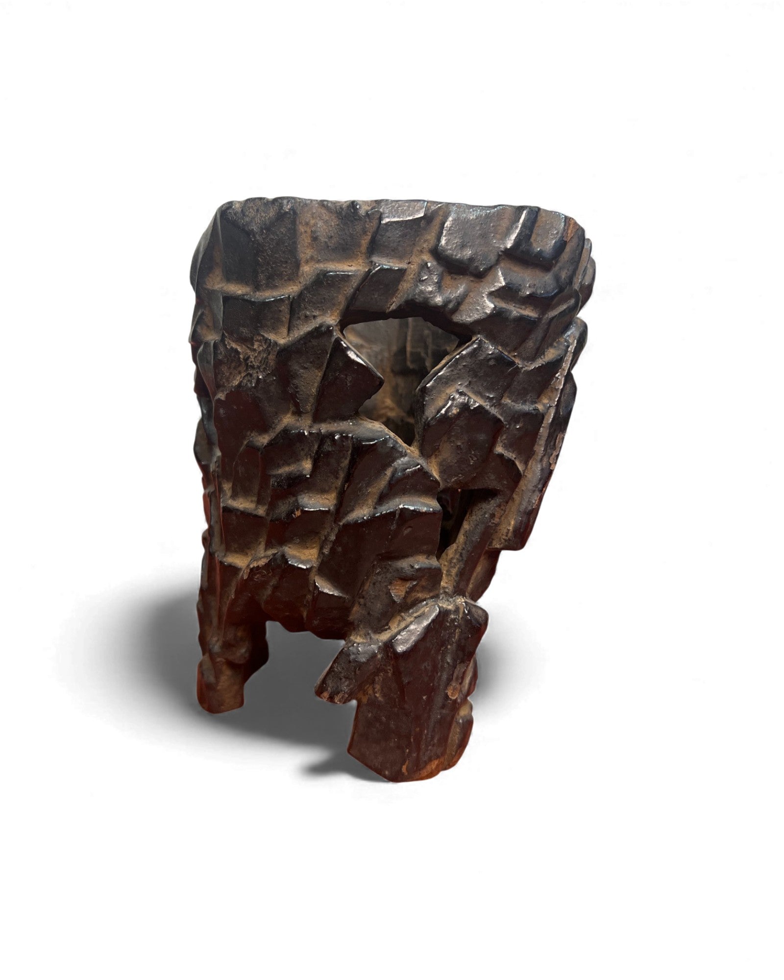 Chinese Carved Wooden Brush Pot Holder - Surround Living - 3