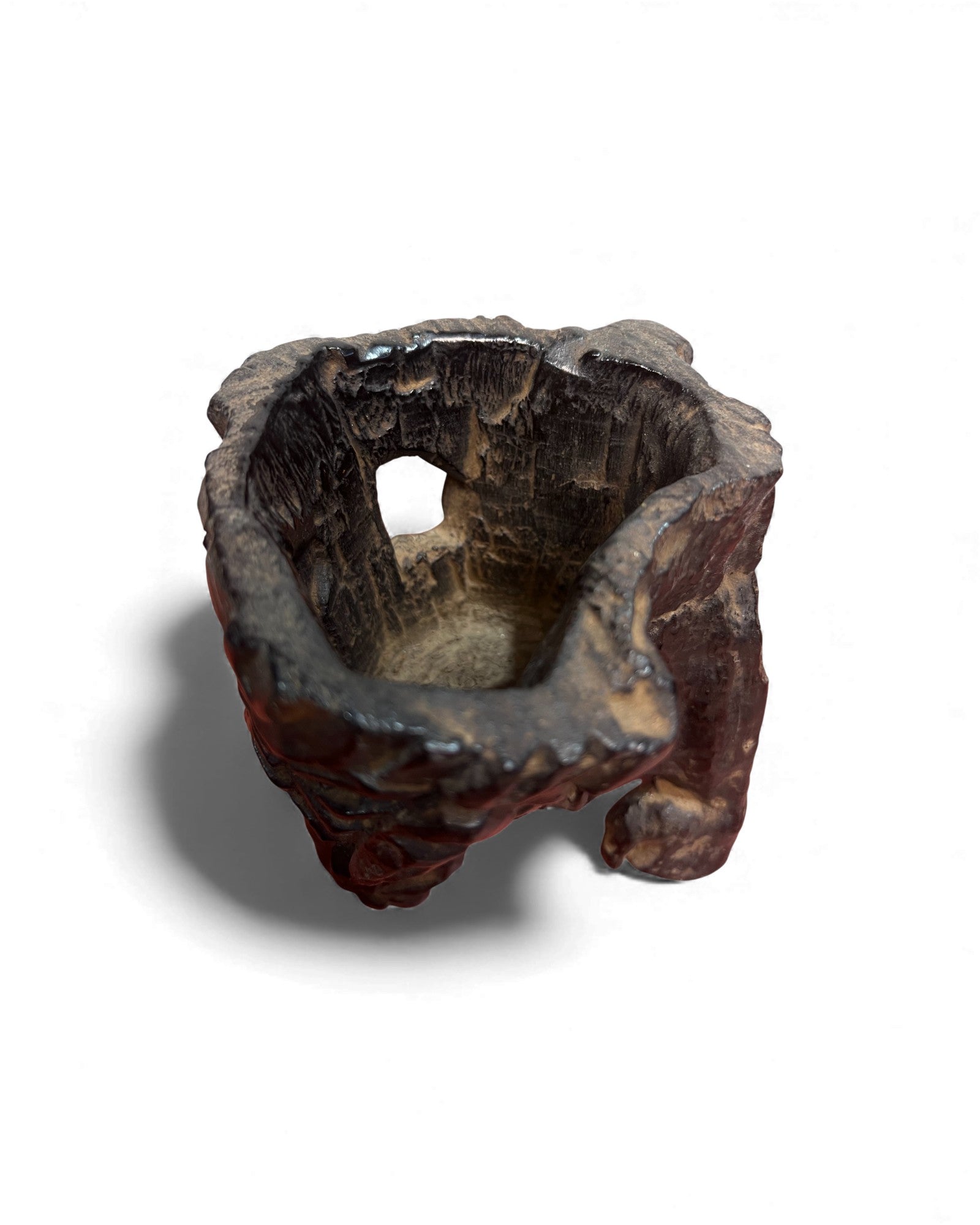 Chinese Carved Wooden Brush Pot Holder - Surround Living - 7