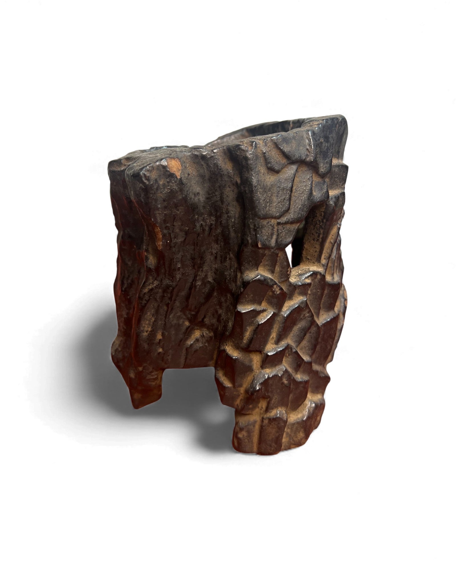 Chinese Carved Wooden Brush Pot Holder - Surround Living - 10