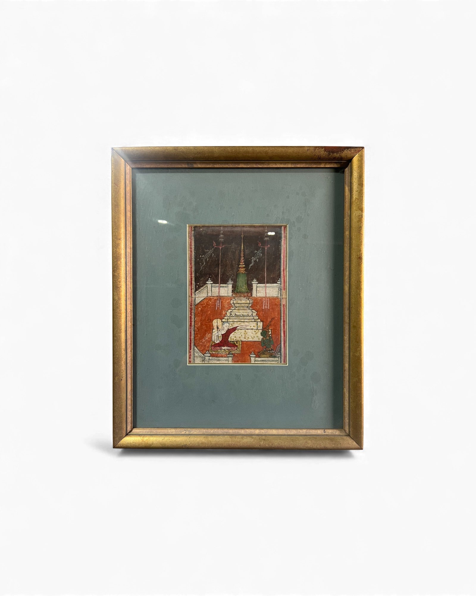 Thai Manuscript Painting Fragment (Temple Prayer Book Illustration) 2 - Surround Living - 1