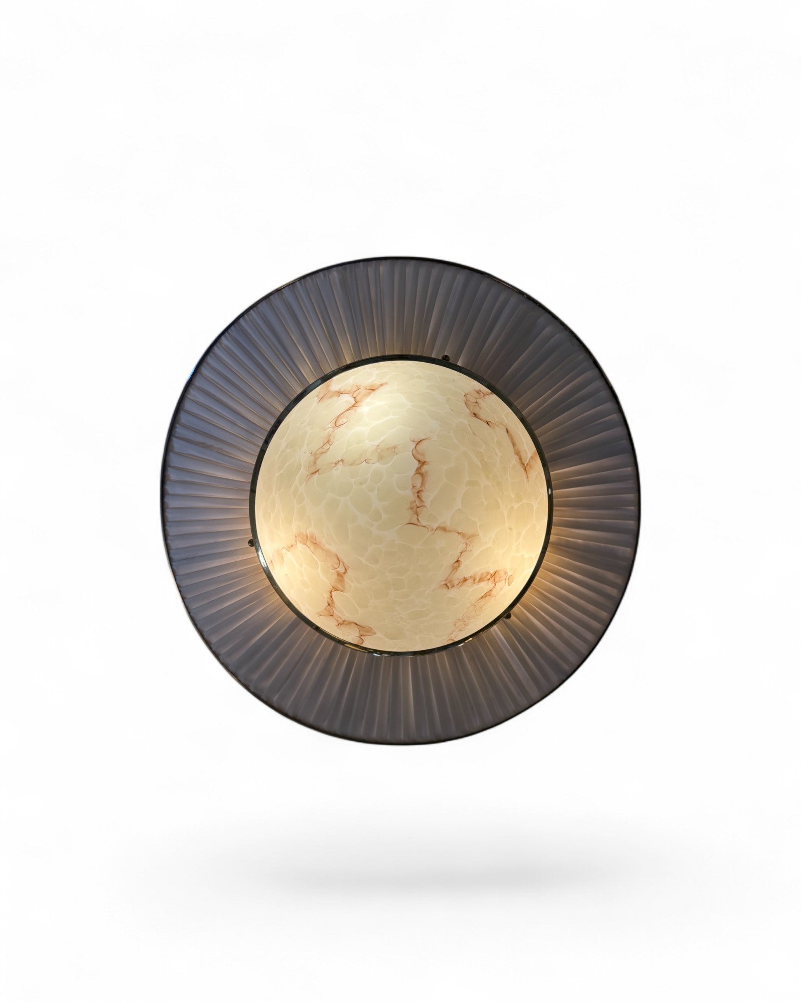 Mid-Century Modern Brass UFO Pendant Lamp