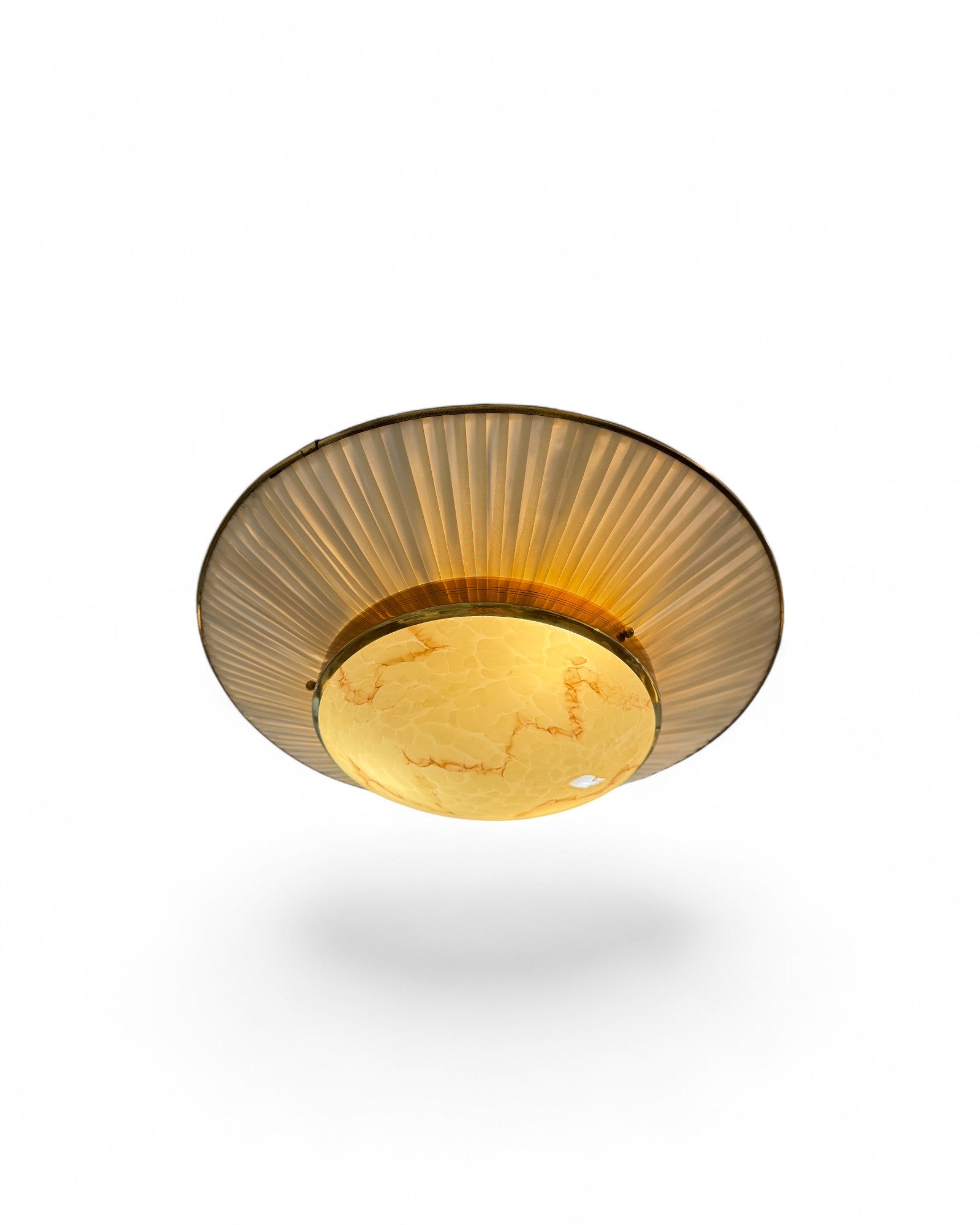 Mid-Century Modern Brass UFO Pendant Lamp