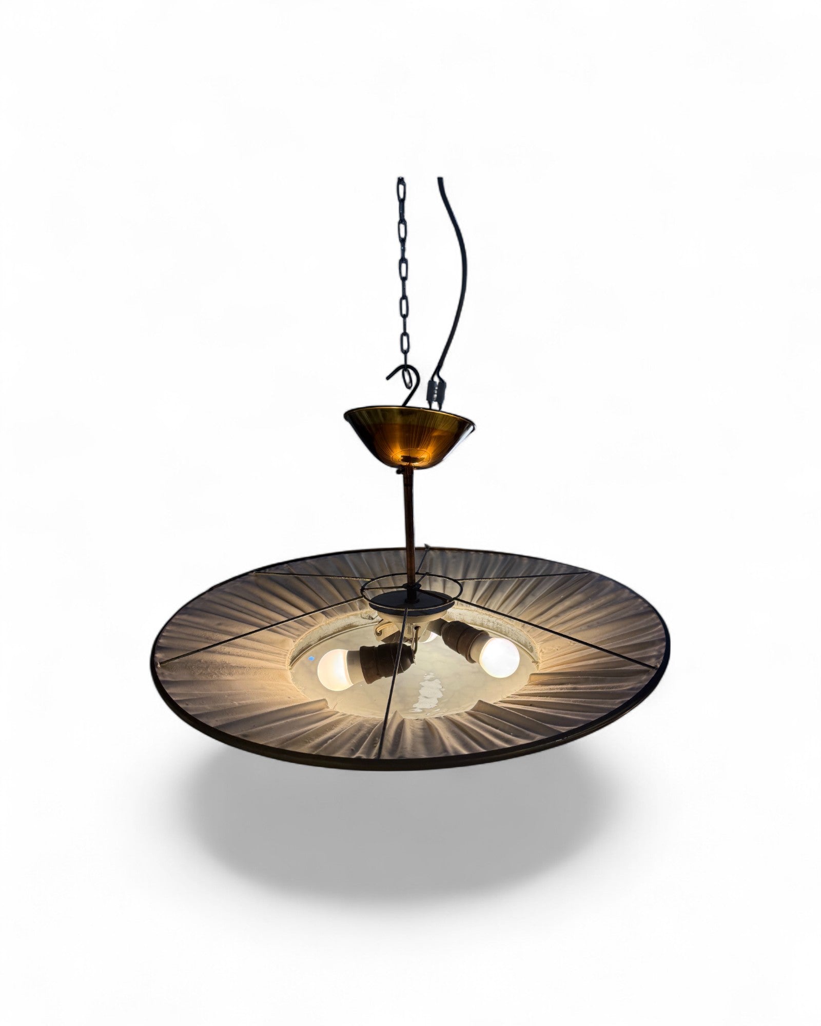 Mid-Century Modern Brass UFO Pendant Lamp