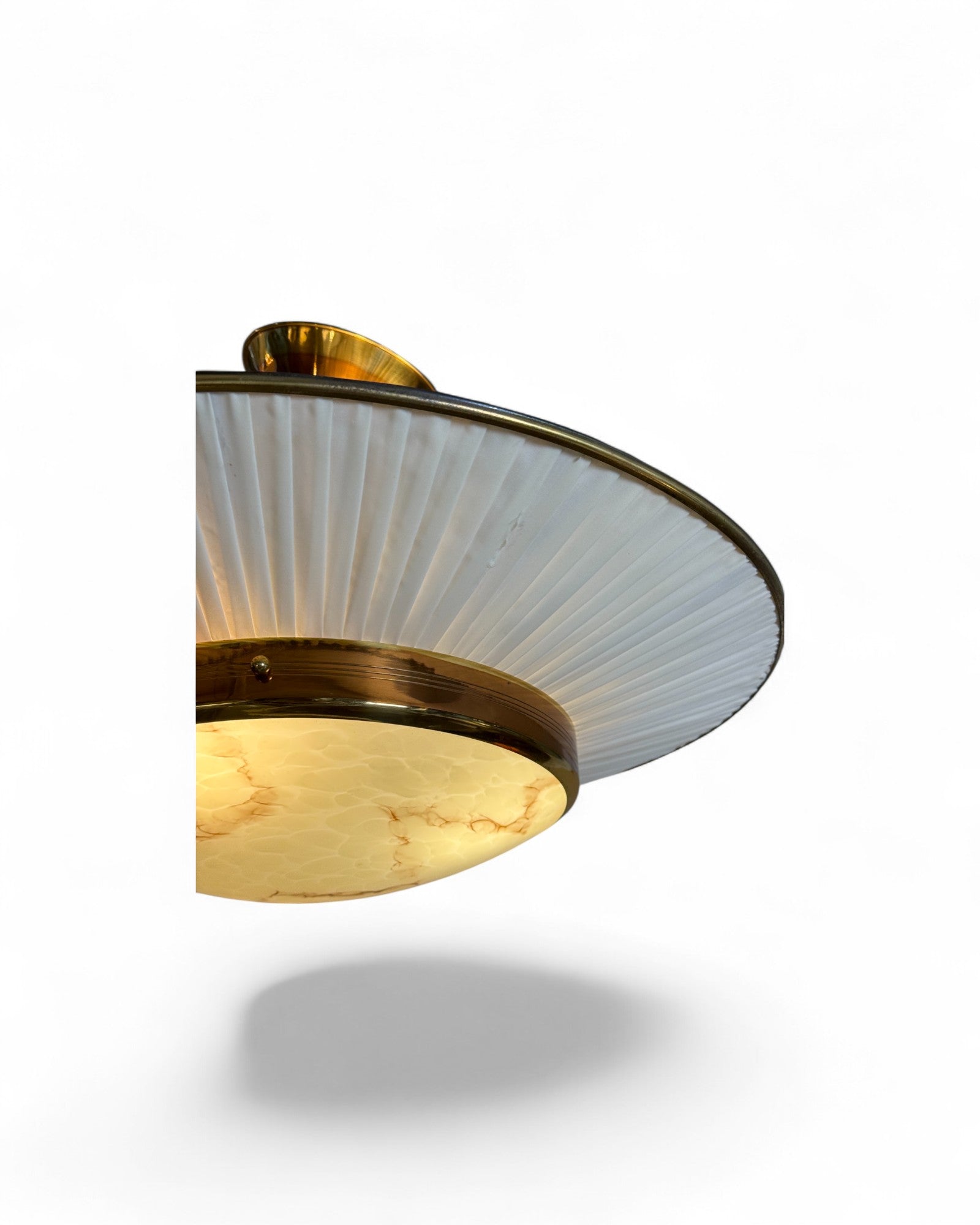 Mid-Century Modern Brass UFO Pendant Lamp