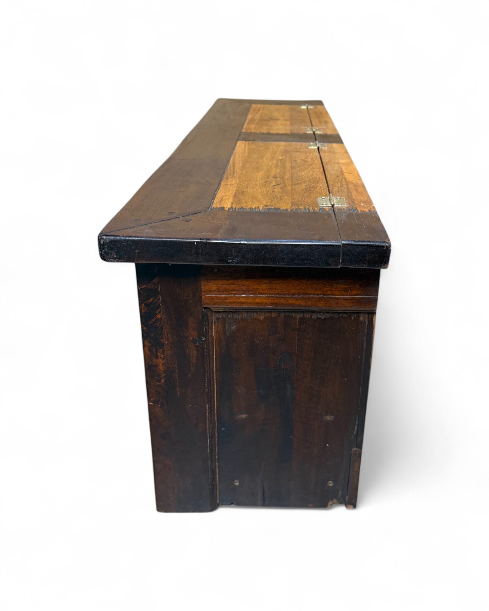 Rustic Campaign-Style Low Console Table