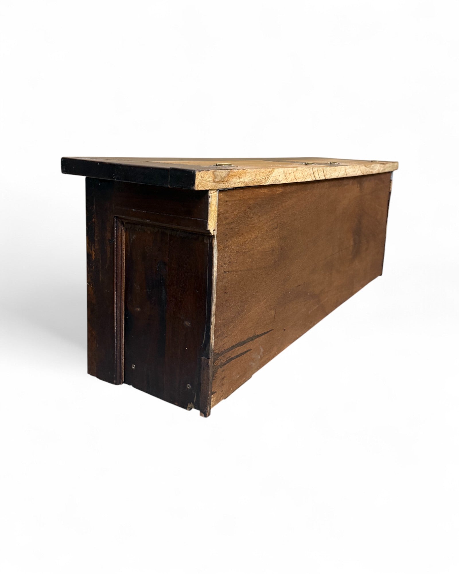Rustic Campaign-Style Low Console Table
