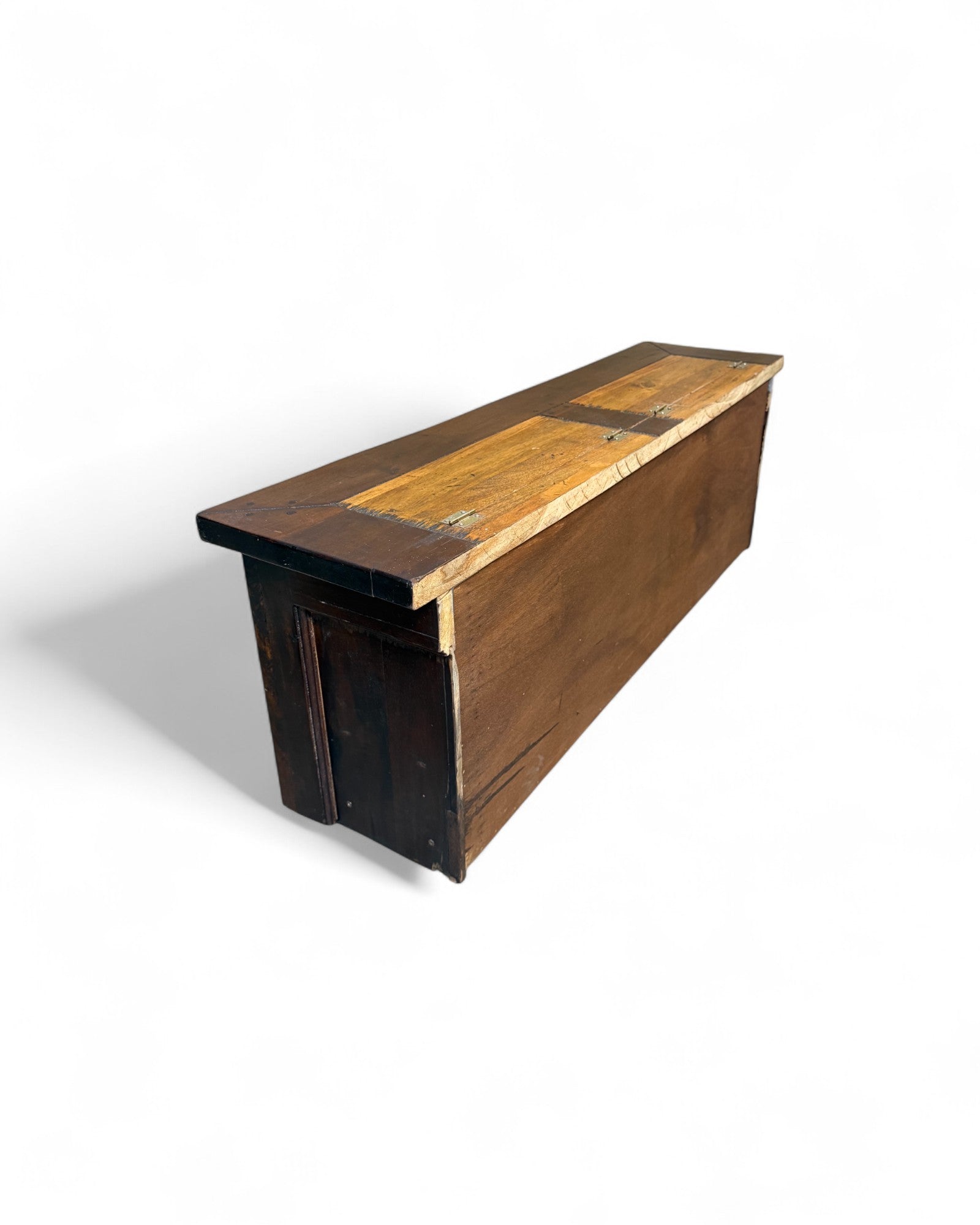 Rustic Campaign-Style Low Console Table