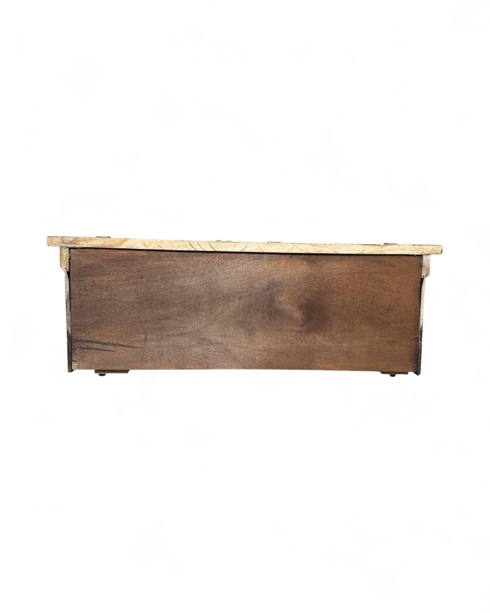 Rustic Campaign-Style Low Console Table