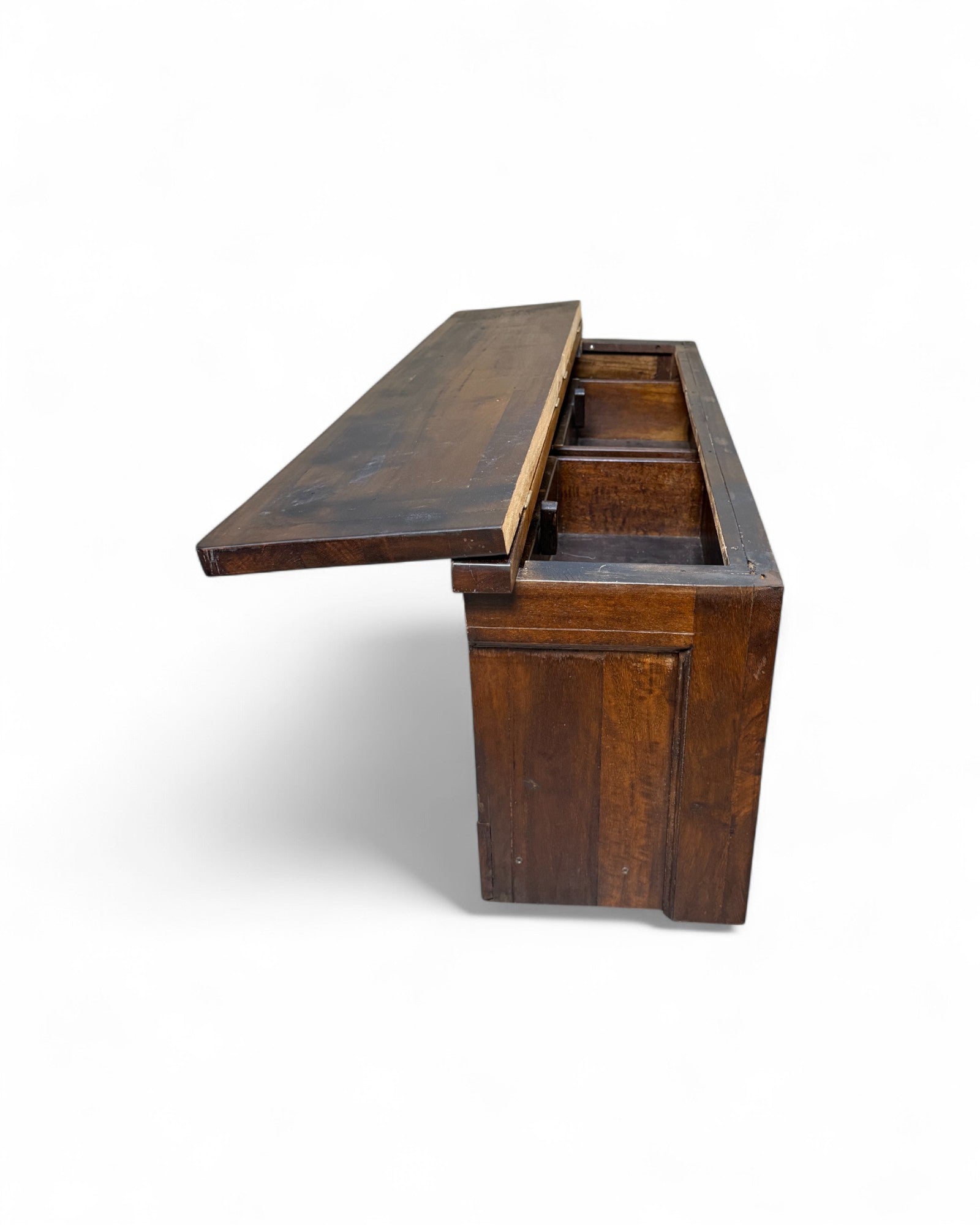 Rustic Campaign-Style Low Console Table